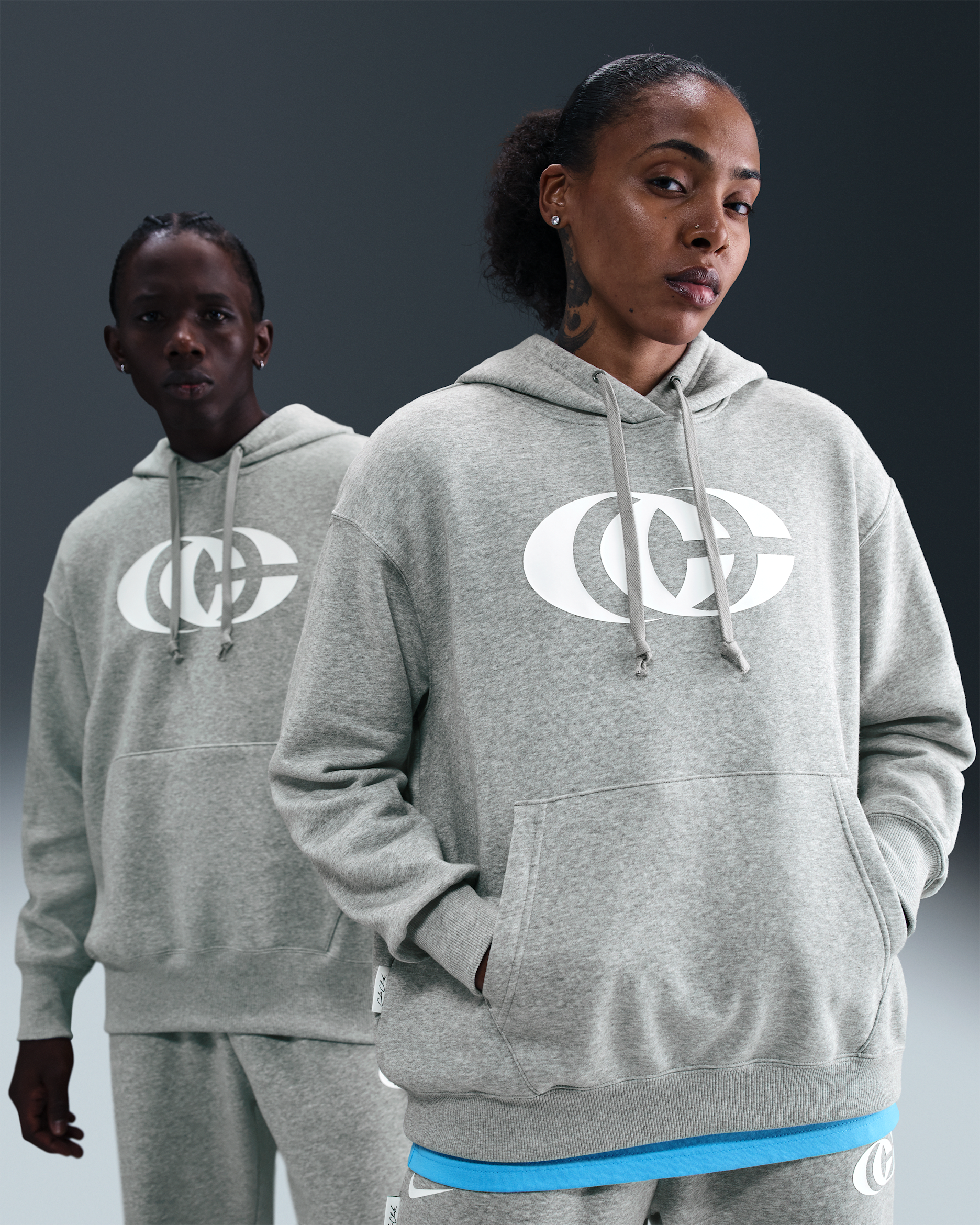 Caitlin Clark Nike Basketball Phoenix Fleece Pullover Hoodie - Dark Grey Heather/White/White