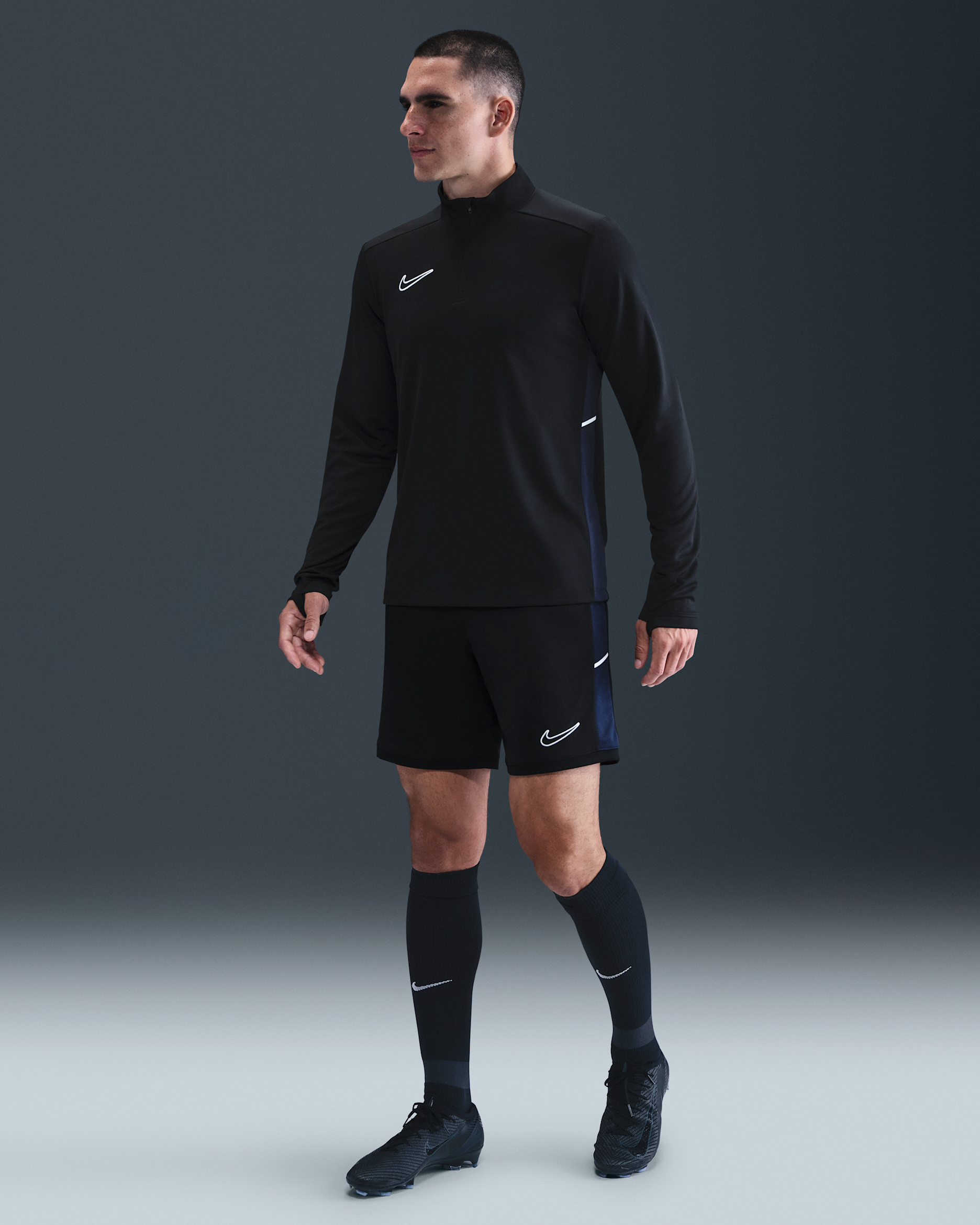 Nike Academy Men's Dri-FIT Football Shorts - Black/Obsidian/White