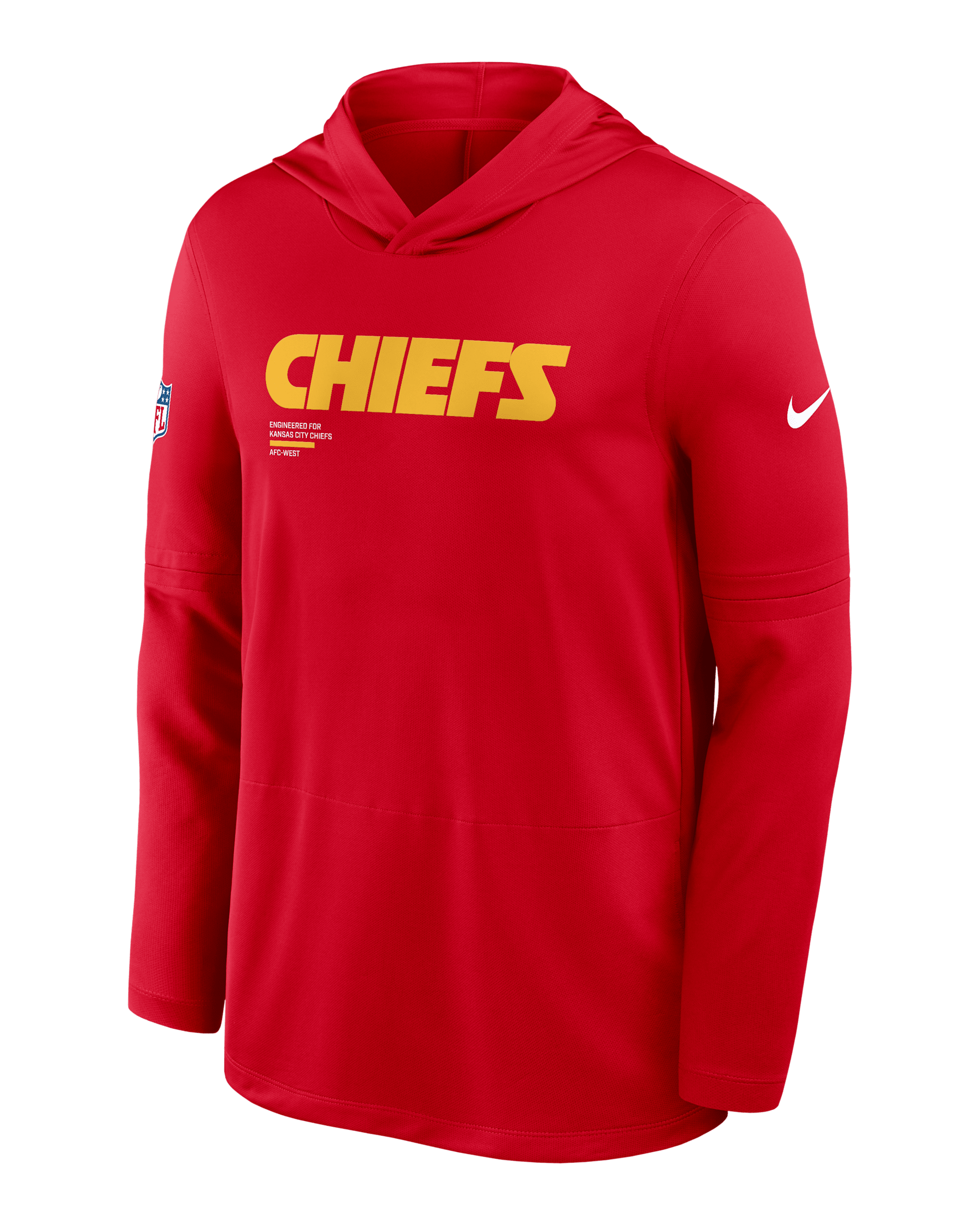 Playera de manga larga Nike Dri-FIT de la NFL con gorro para hombre Kansas City Chiefs Pure Fury Sideline - Rojo