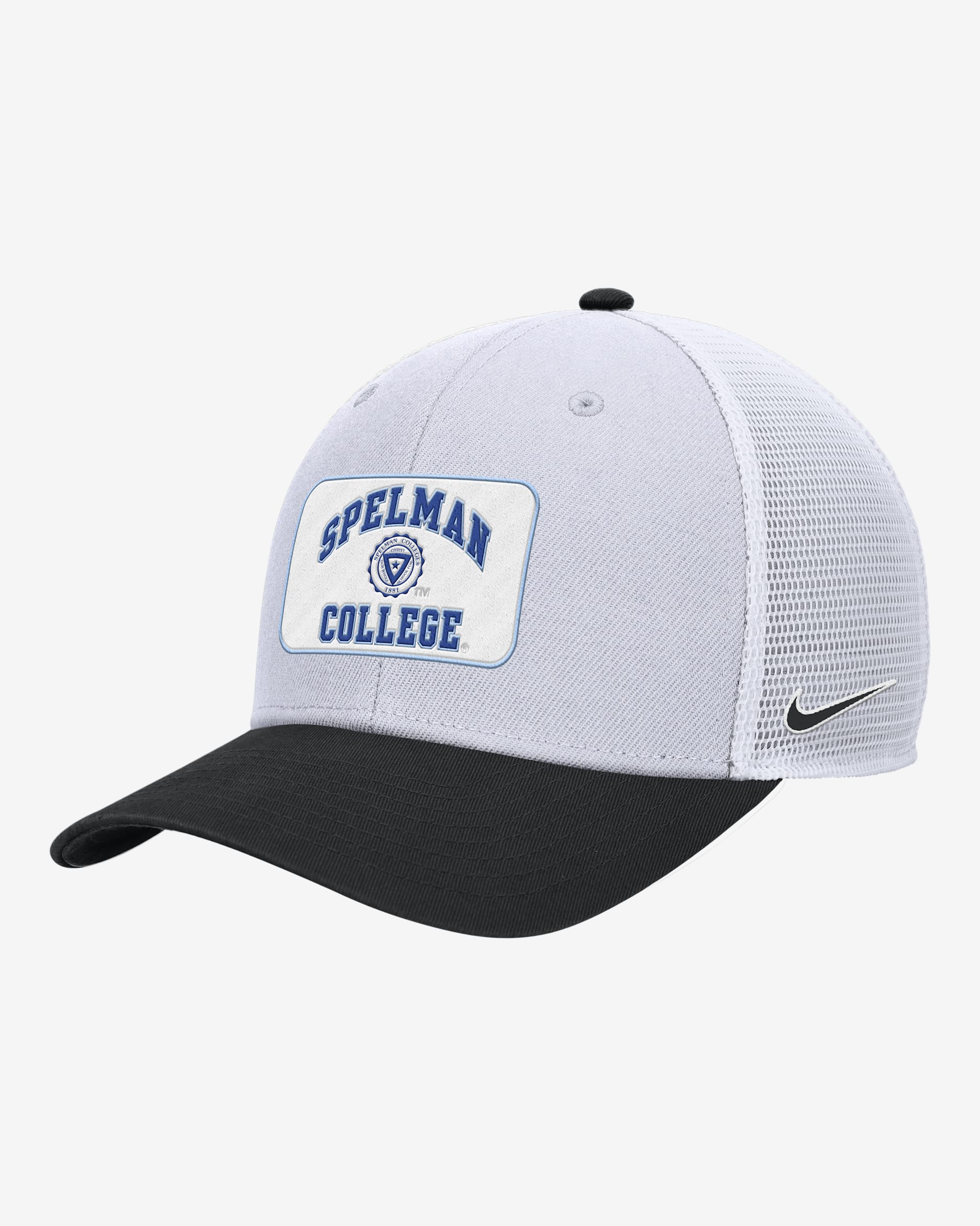 Gorra de rejilla universitaria Nike Spelman Rise - Blanco