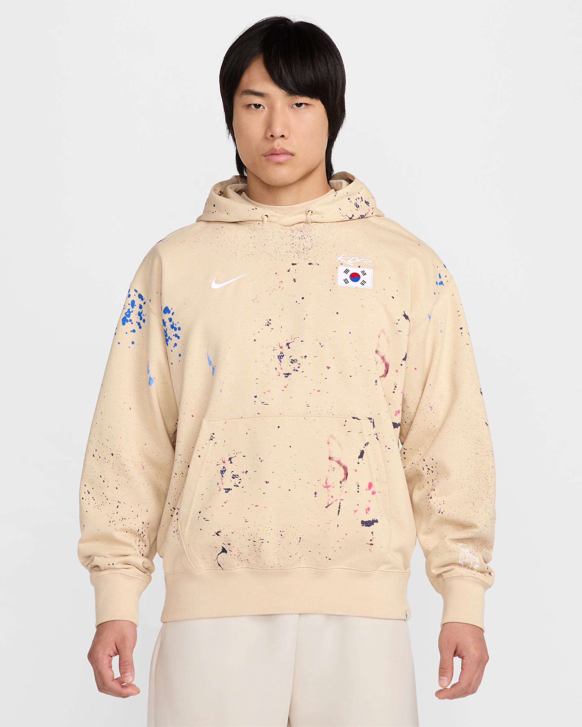 韓国 ソロ メンズ ナイキ Dri-FIT ADV ブレイキン プルオーバー パーカー - サンドドリフト/ホワイト