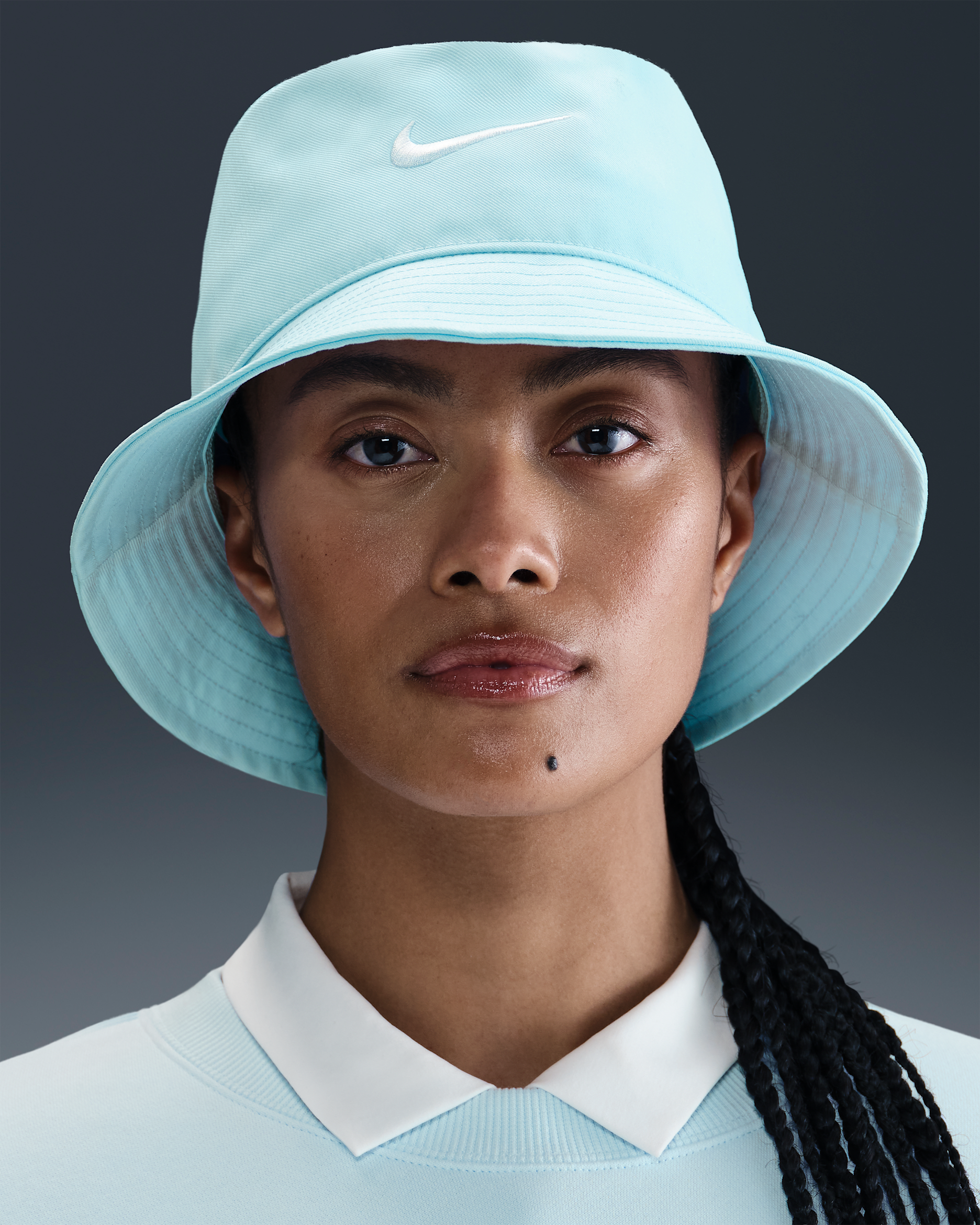 Nike Apex Swoosh Bucket Hat - Blue Tint/White