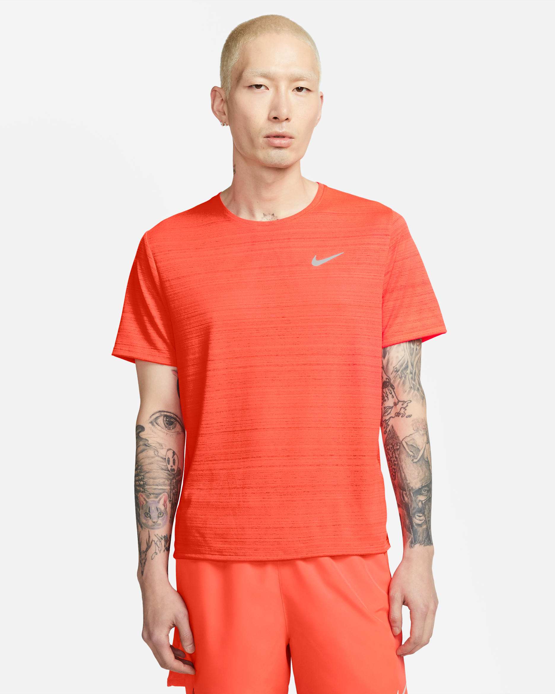 Nike Dri-FIT Miler Men's Running Top - Bright Crimson/Black
