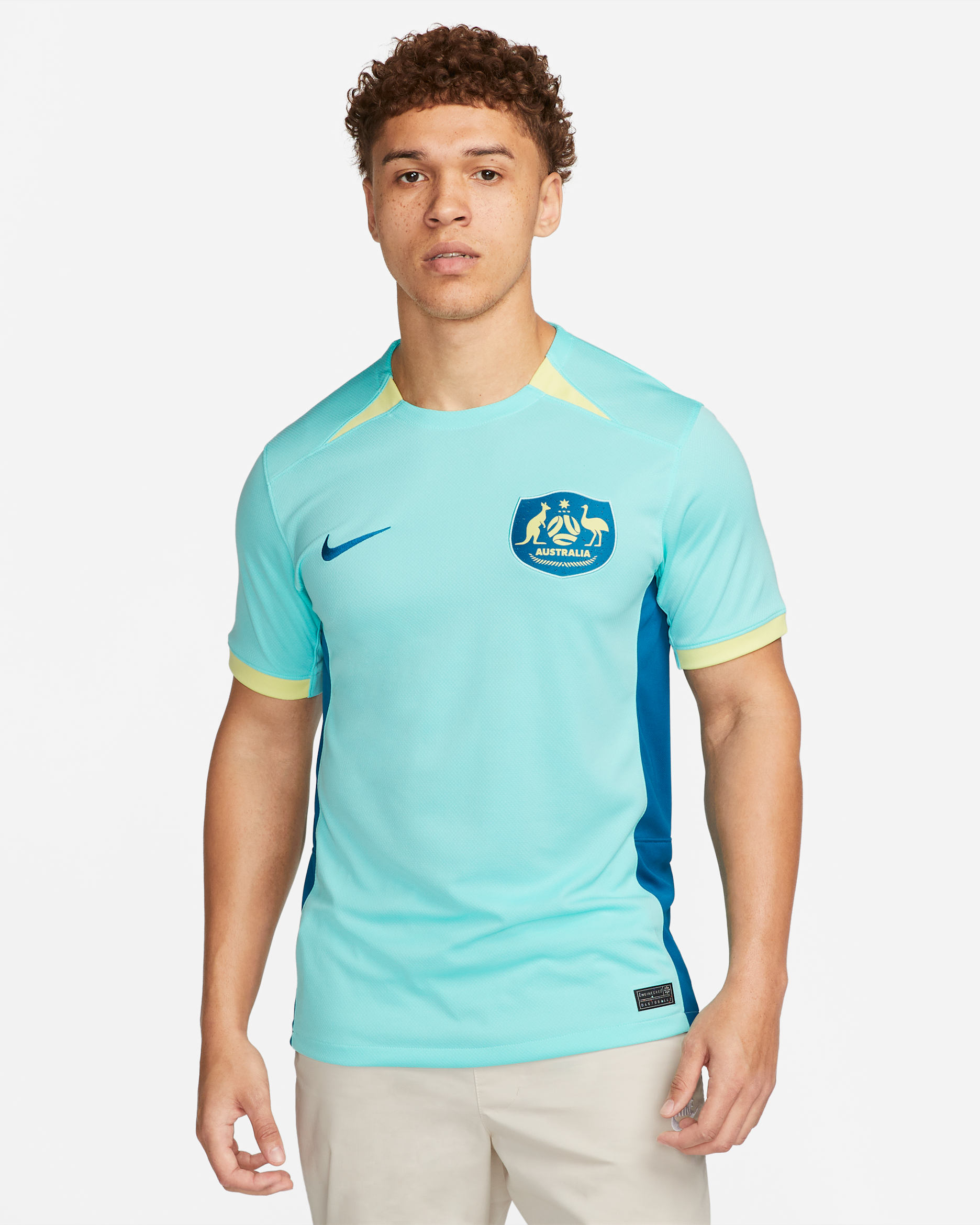 Australia 2023 Stadium Away Men's Nike Dri-FIT Football Shirt - Hyper Turquoise/Green Abyss/Light Citron/Green Abyss