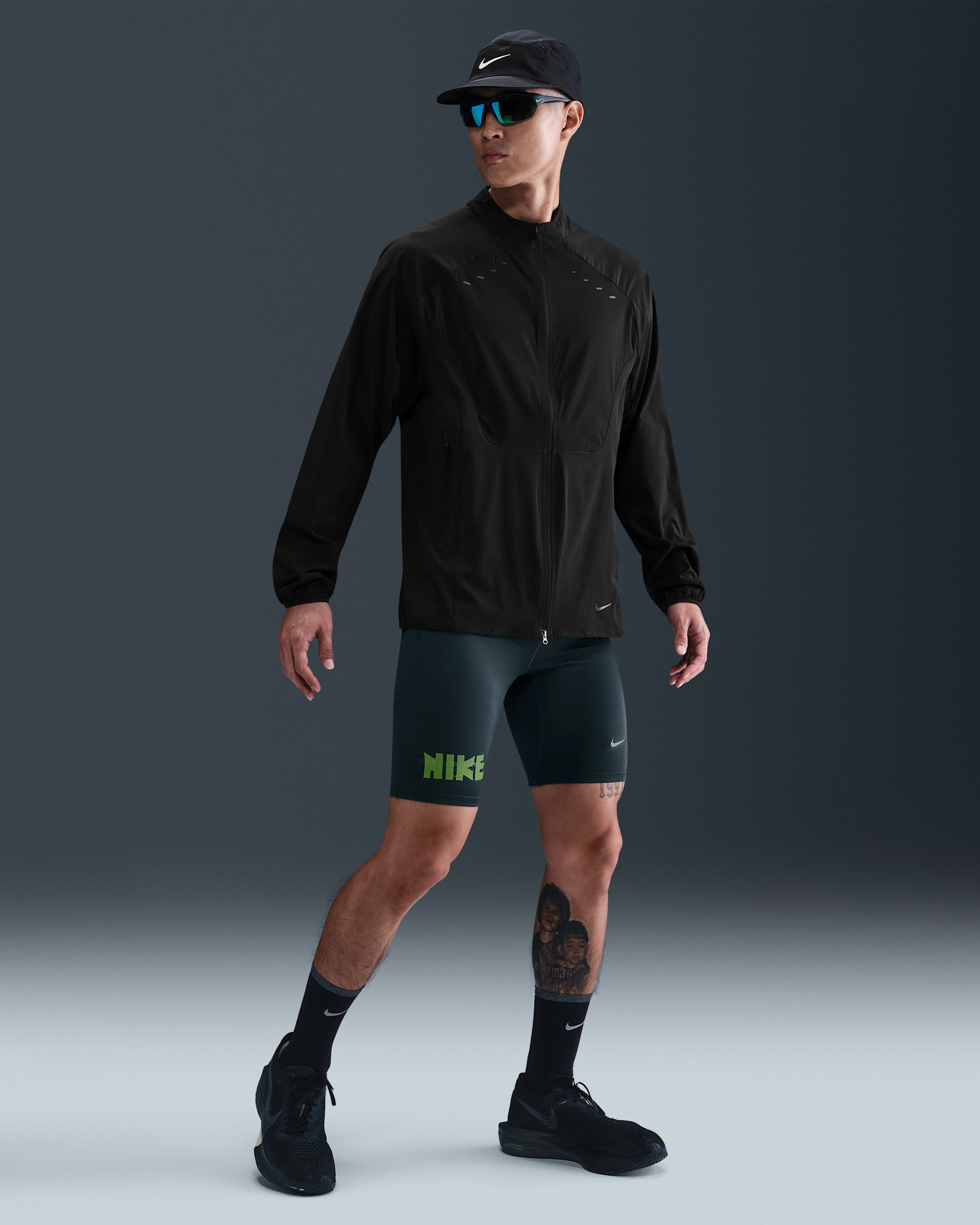 ナイキ ファスト メンズ Dri-FIT 1/2レングス ランニングタイツ - シーウィード