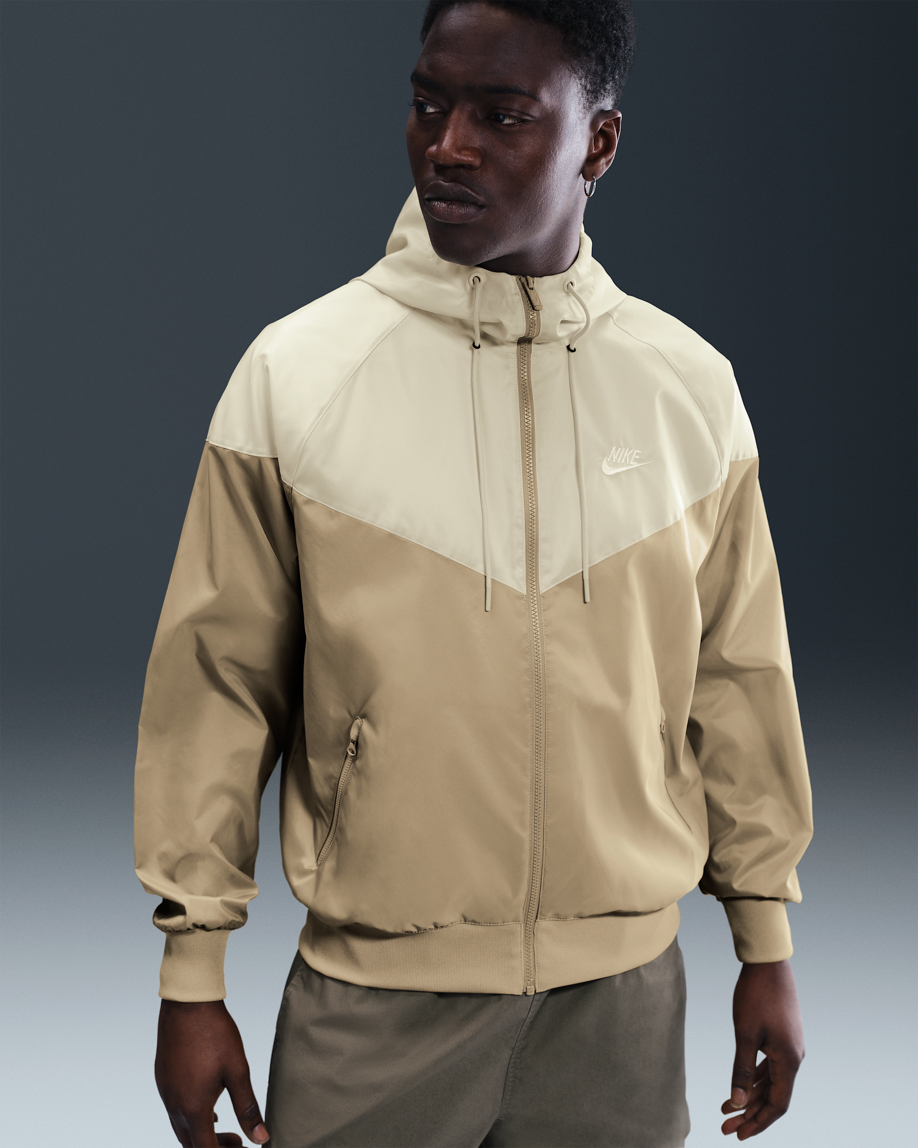 Nike Sportswear Windrunner Men's Hooded Jacket - Parachute Beige/Light Khaki/White