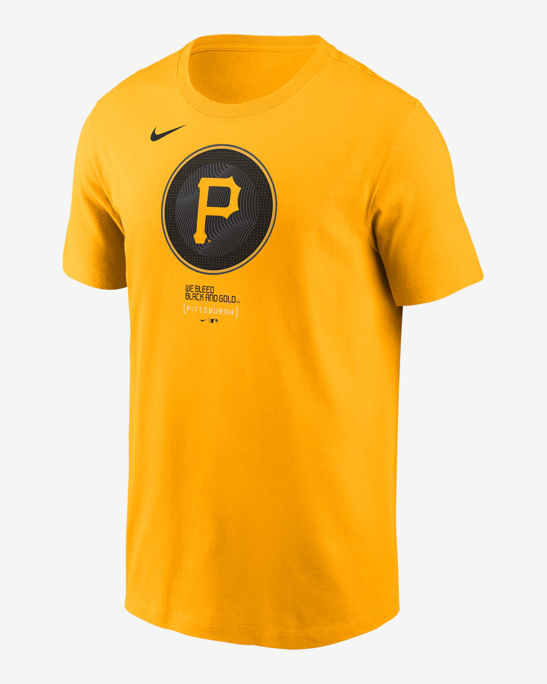 Playera Nike de la MLB para hombre Pittsburgh Pirates City Connect Logo - Oro