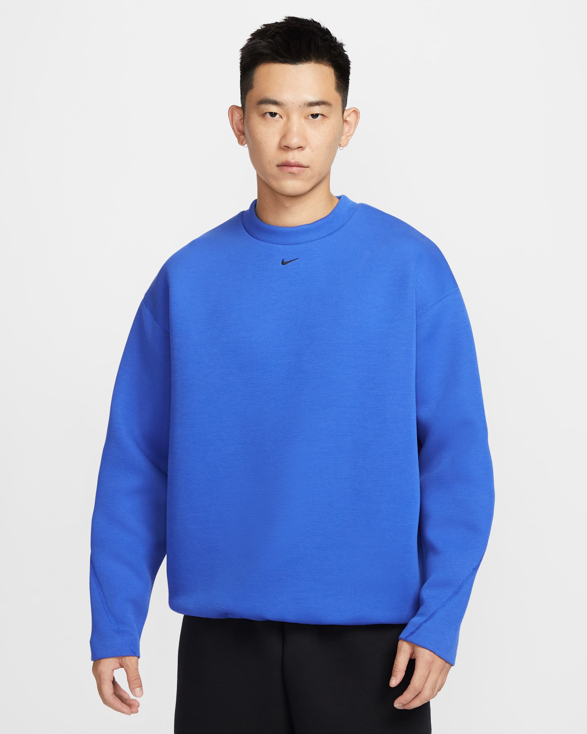 Nike Tech Men's Fleece Crew - Game Royal/Black