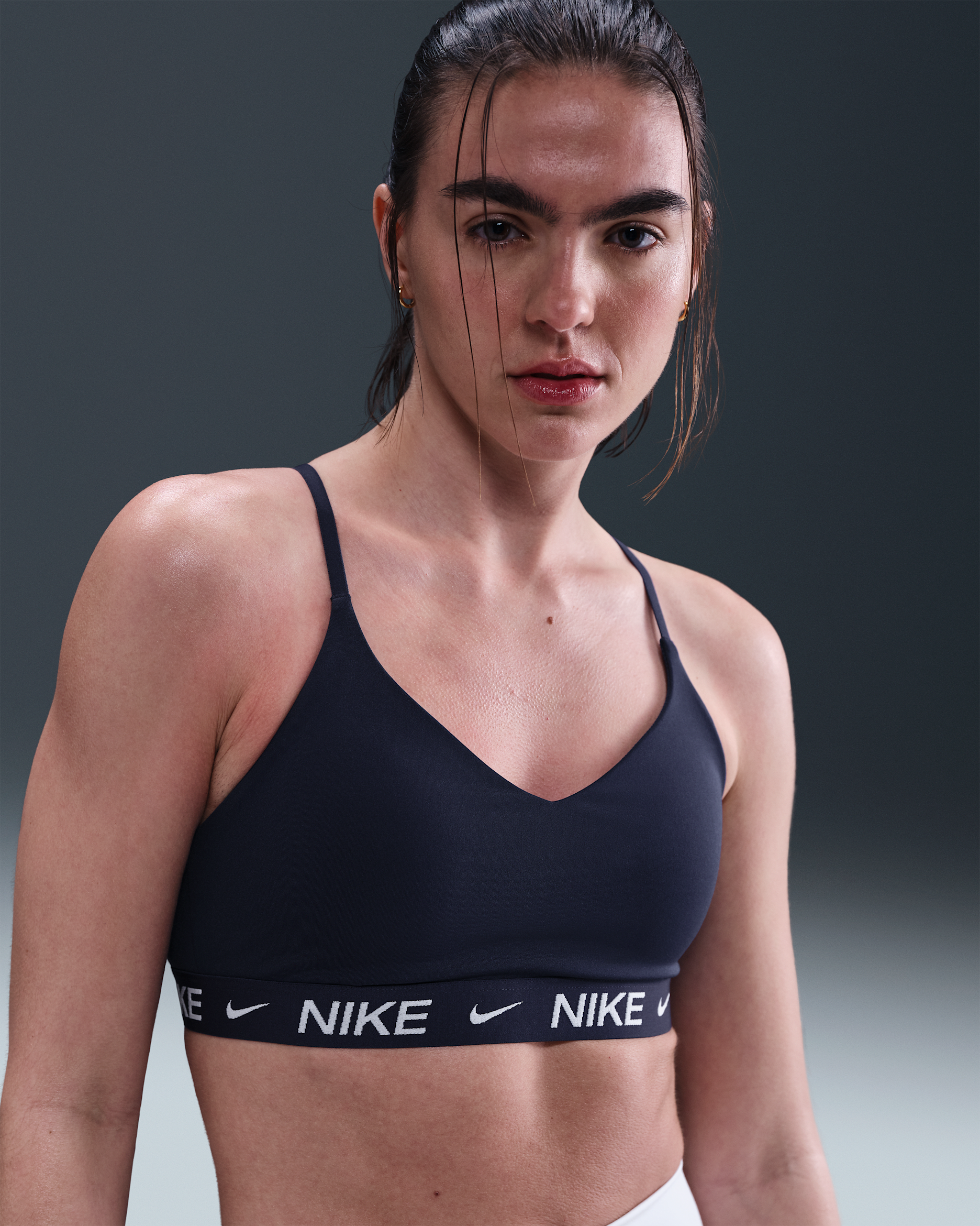 Nike Indy Light Support Women's Padded Adjustable Sports Bra - Midnight Navy