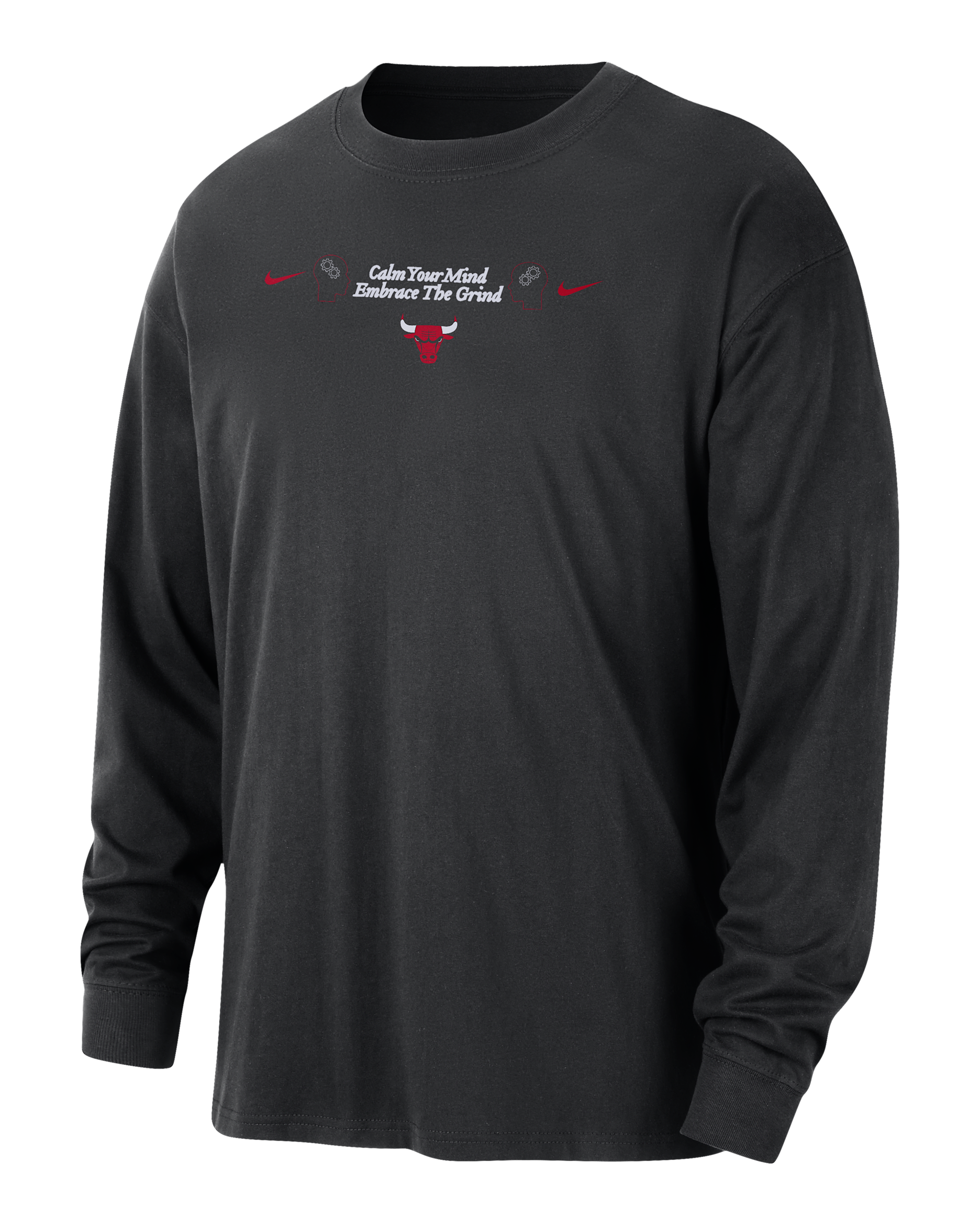 Playera de manga larga Nike de la NBA Max90 para hombre Chicago Bulls Courtside - Negro