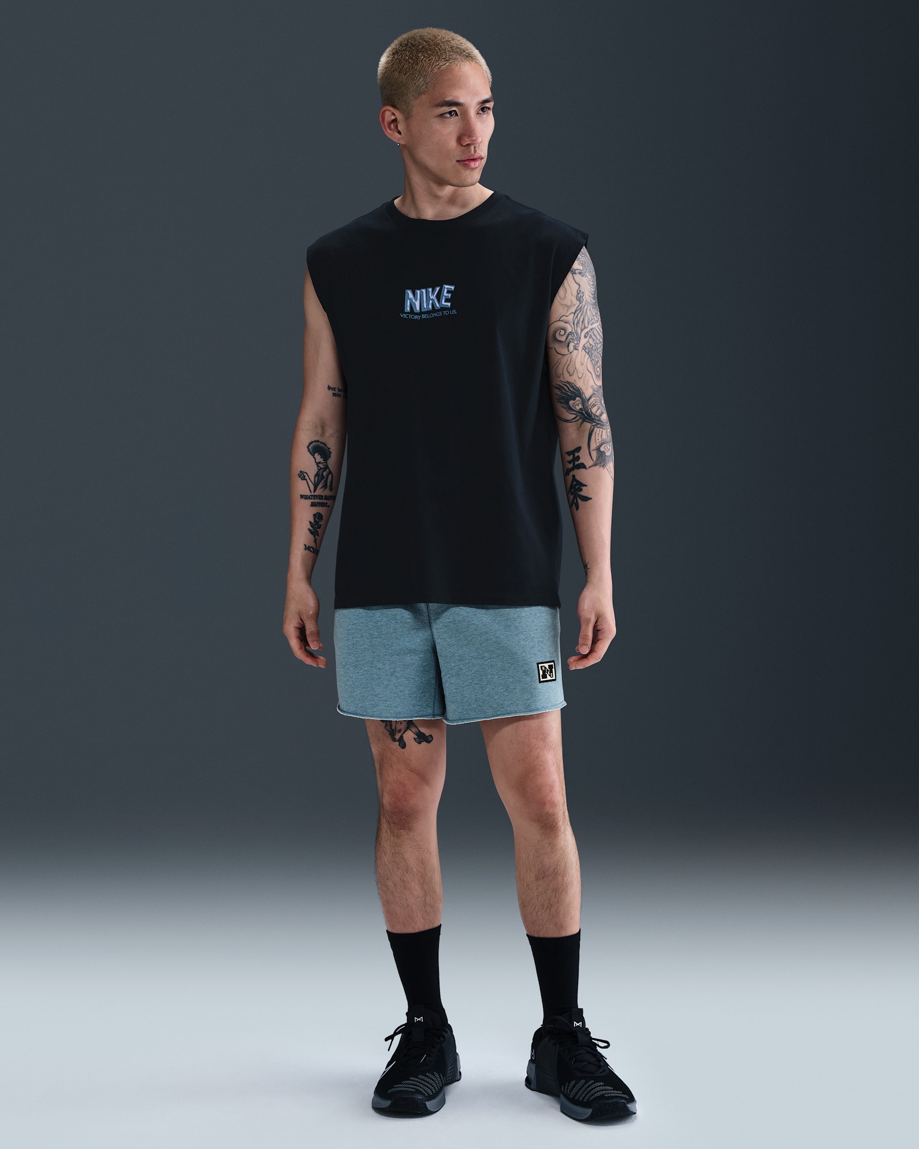 나이키 헤리티지 남성 드라이 핏 5인치 피트니스 쇼츠 - 스모키 블루/헤더/페일 아이보리/스모키 블루