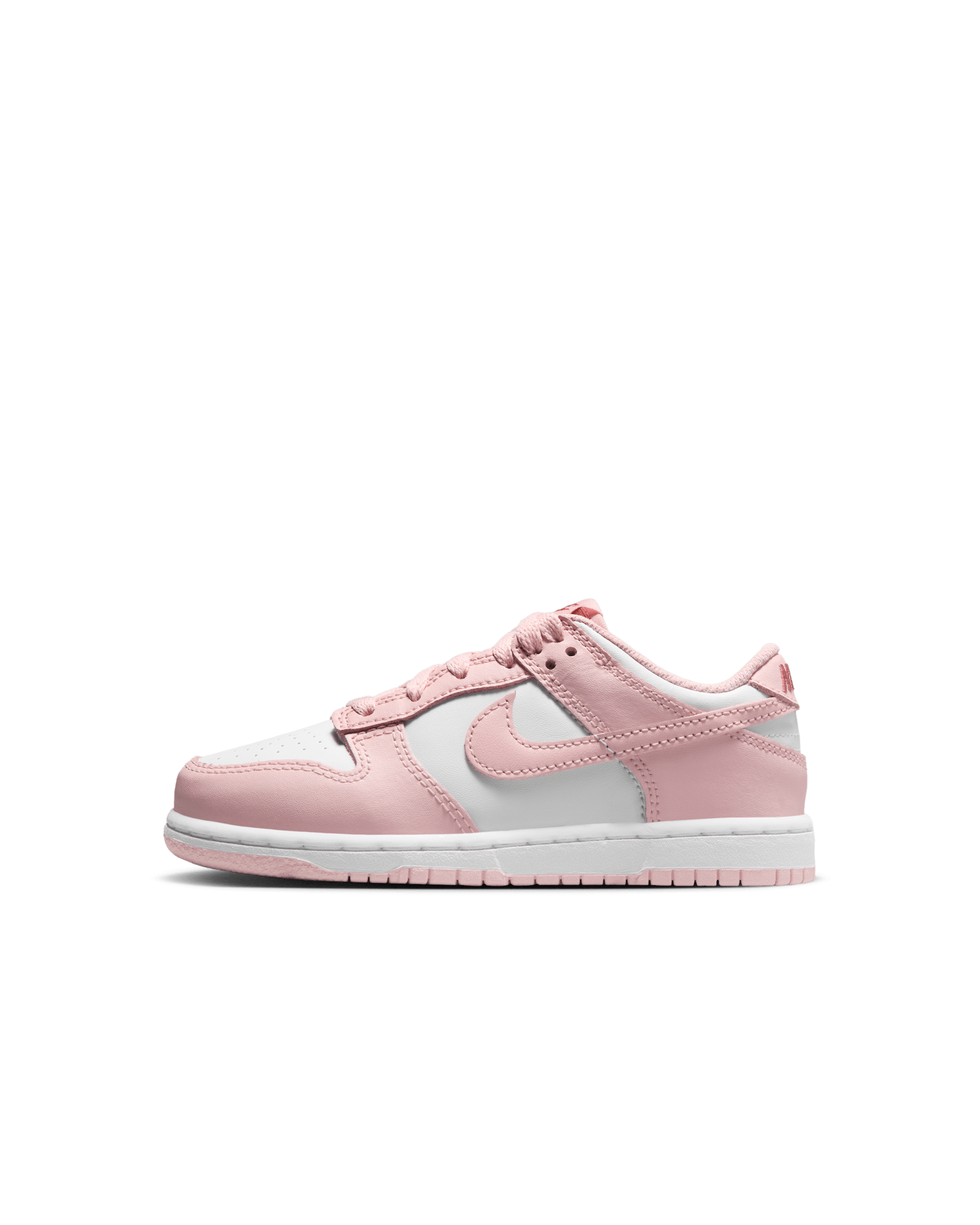 Tenis para niños de preescolar Nike Dunk Low - Blanco/Granada/Rosa vidrio