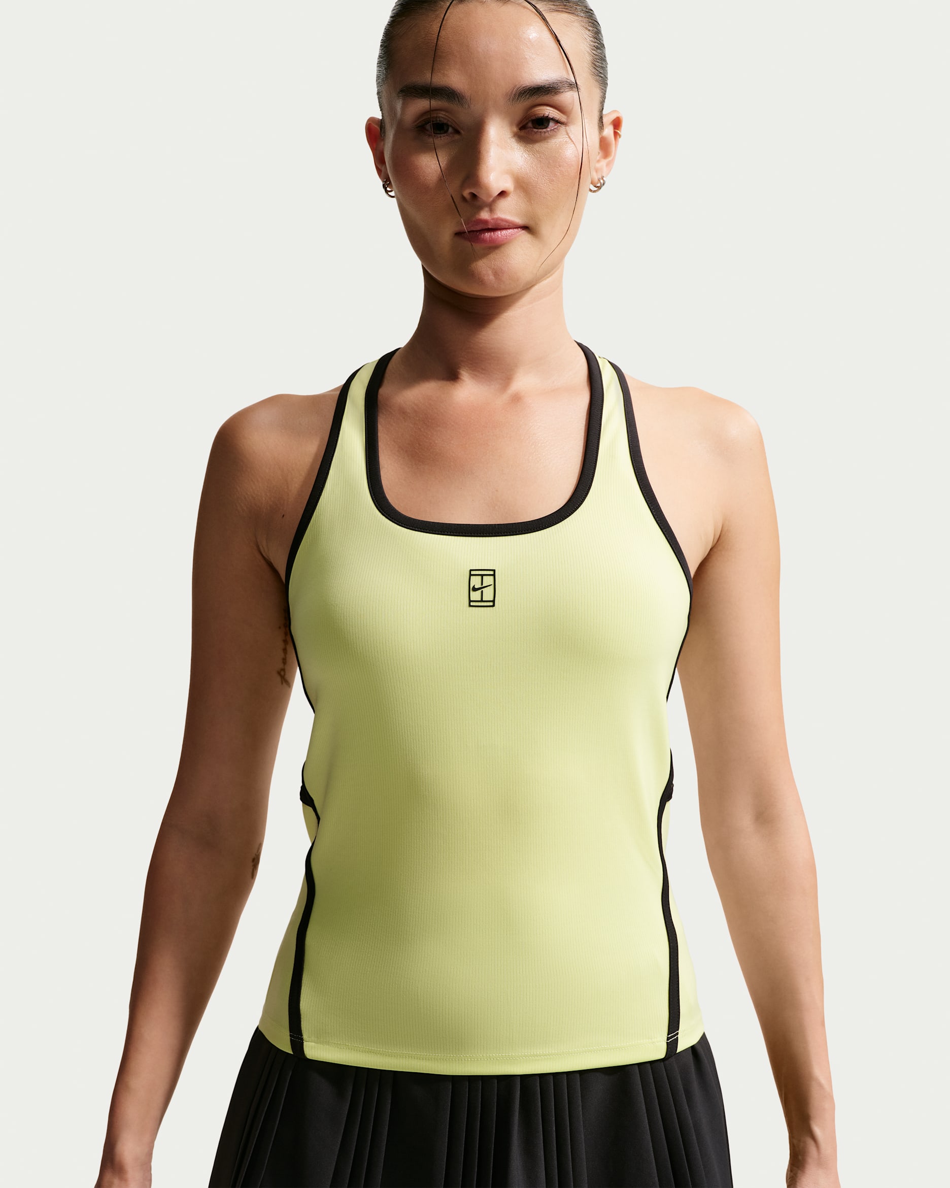Nike Advantage Dri-FIT Tennis-Tanktop (Damen) - Light Lemon Twist/Schwarz