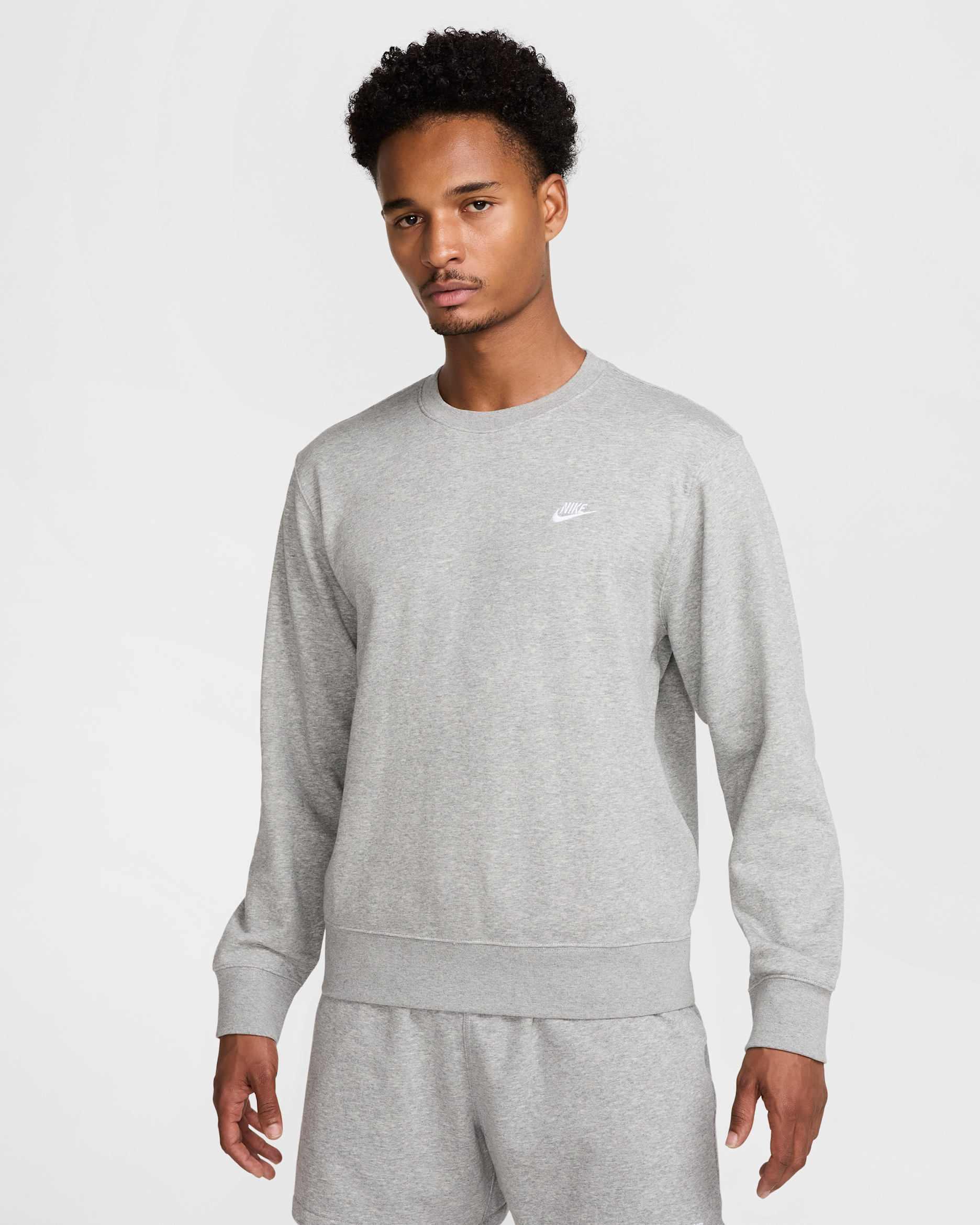 Nike Club Dessuadora de teixit French Terry - Home - Gris fosc jaspiat/Light Smoke Grey/Blanc