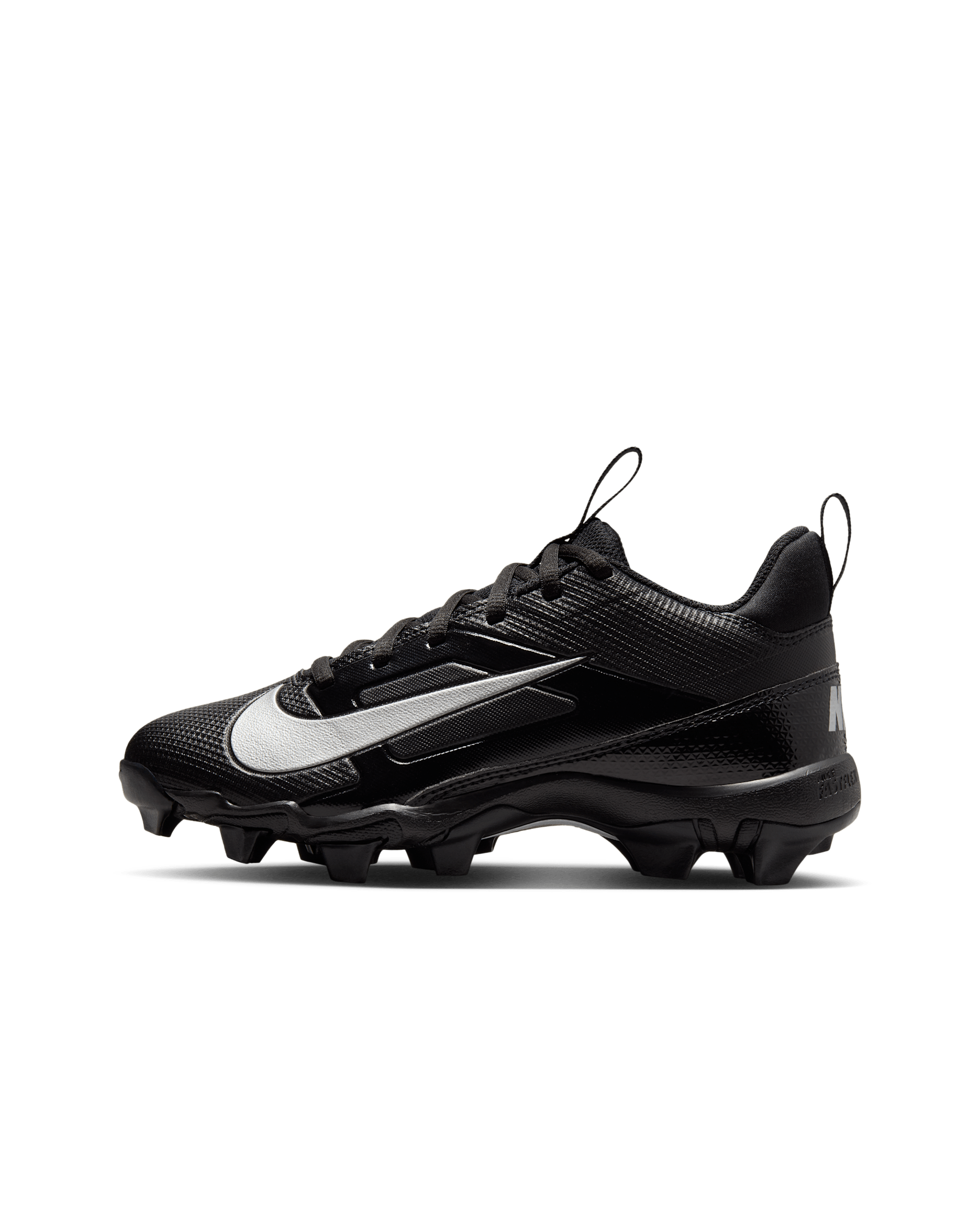 Nike Alpha Menace 4 Shark Big Kids' Football Cleats (Wide) - Black/Metallic Silver