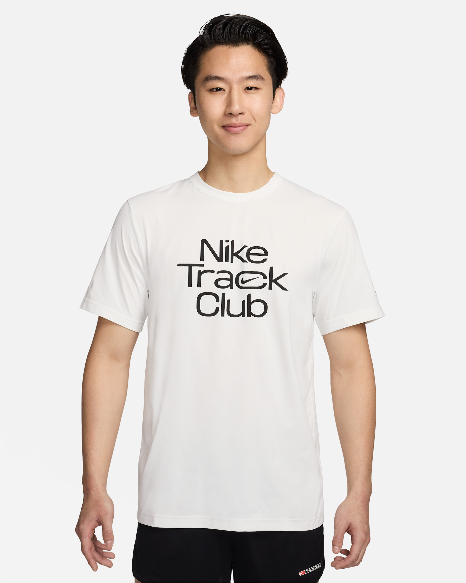 Nike Track Club 男款 Dri-FIT 短袖跑步上衣 - Summit White/黑色