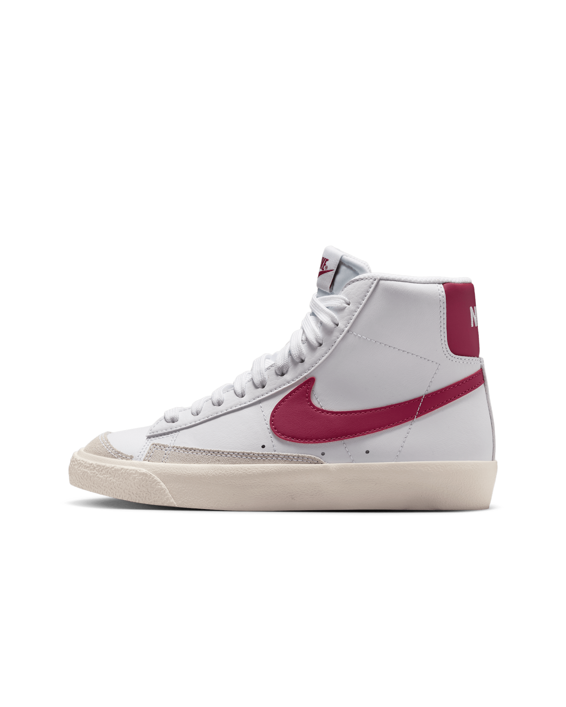 Tenis para niños grandes Nike Blazer Mid '77 - Blanco/Vela/Remolacha dulce