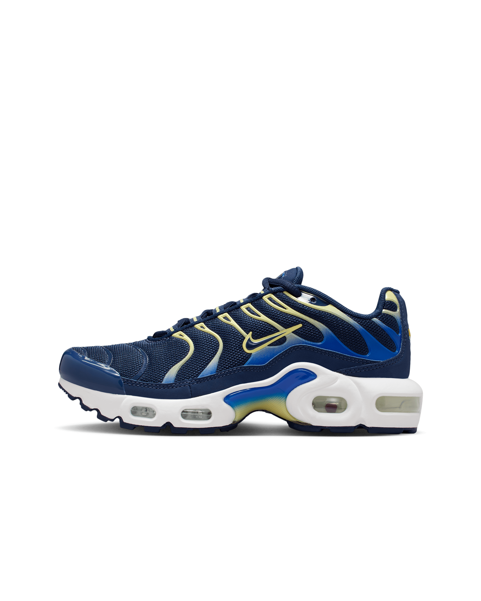 Nike Air Max Plus kinderschoenen - Midnight Navy/Soft Yellow/Hyper Royal/Midnight Navy