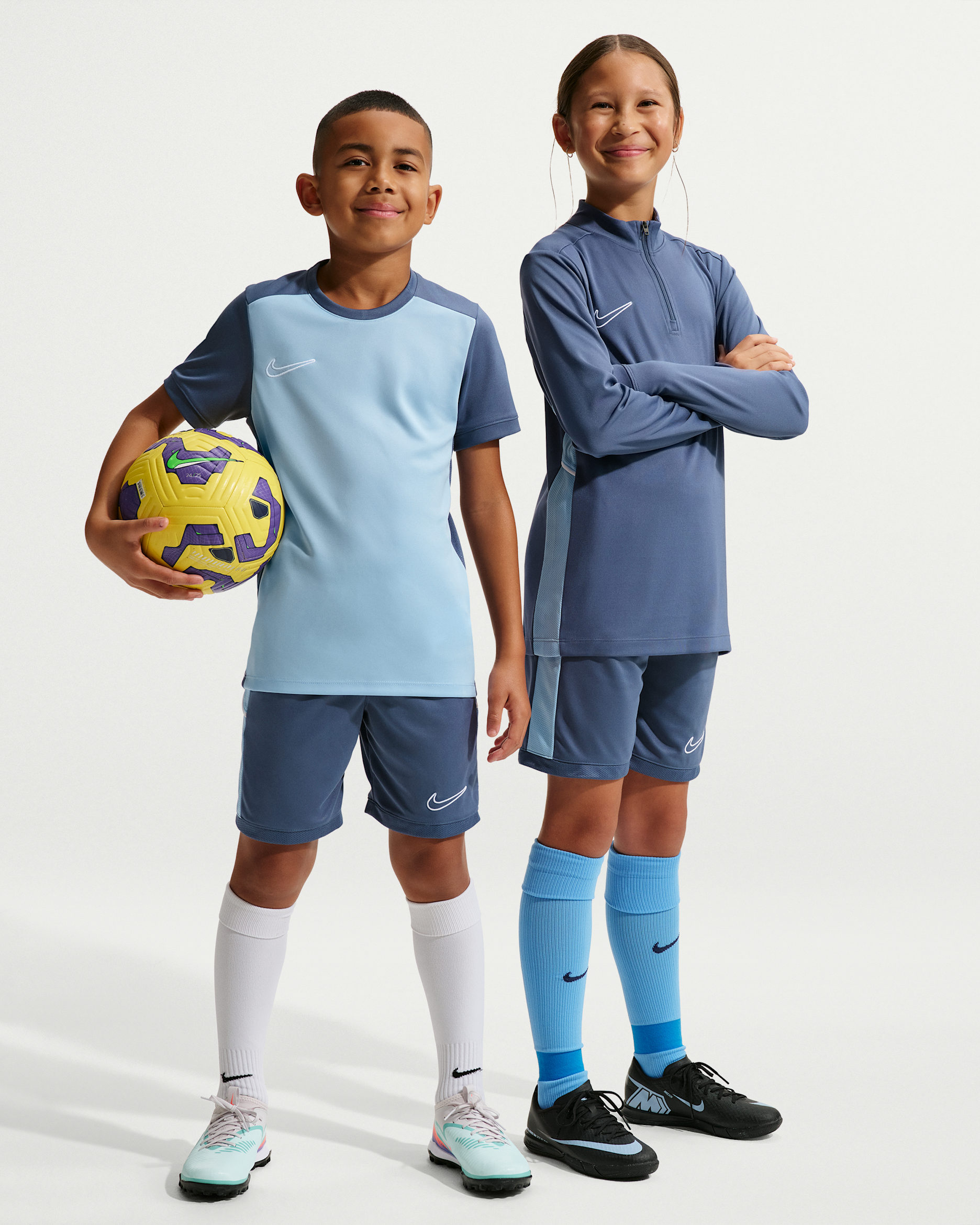 Nike Academy Big Kids' Dri-FIT Soccer Knit Shorts - Diffused Blue/Psychic Blue/White