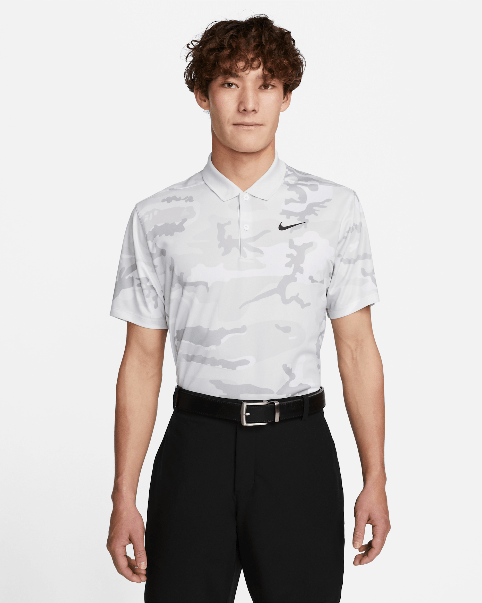 Nike Dri-FIT Victory+ Men's Camo Golf Polo - Photon Dust/Summit White/Black