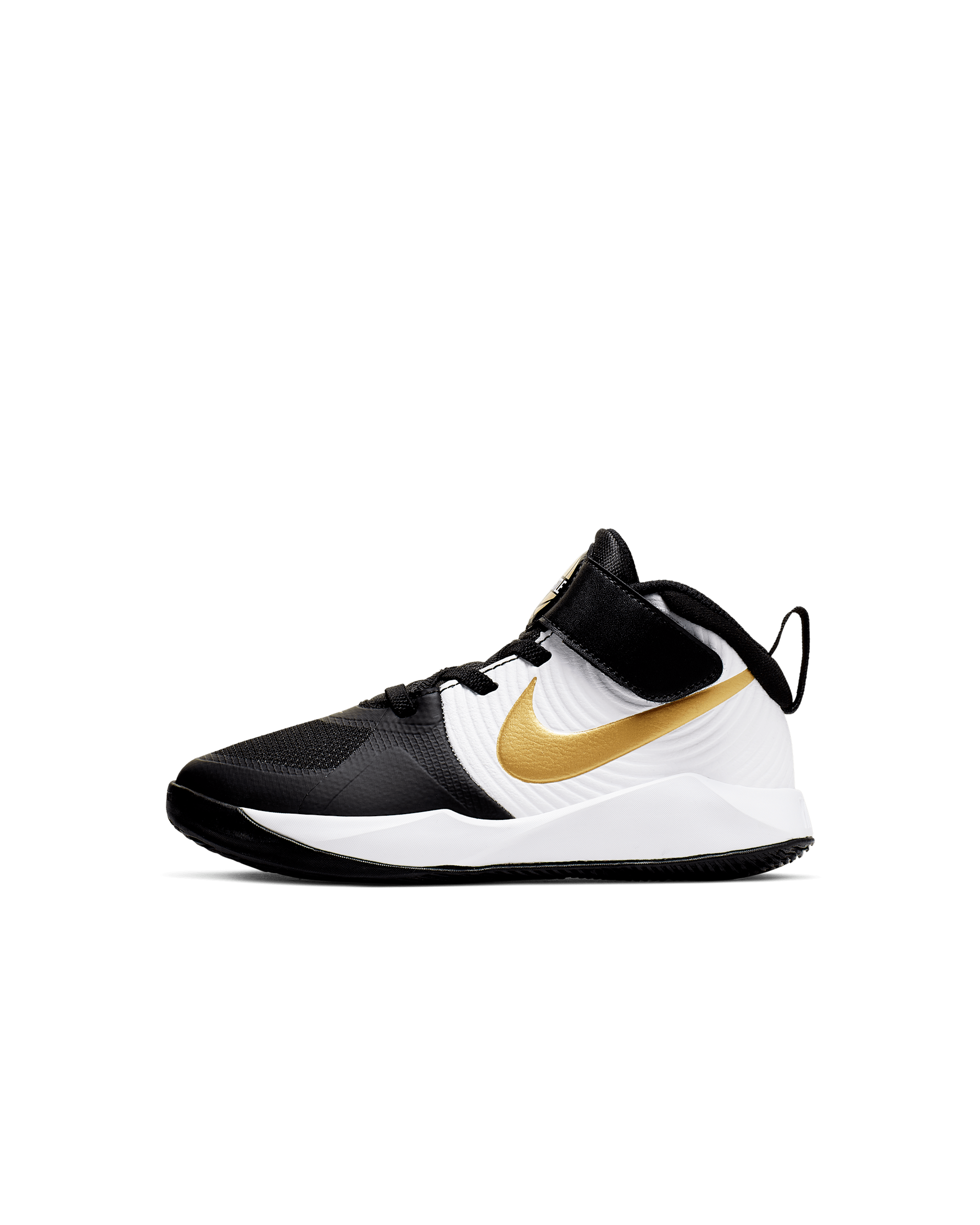 Nike Team Hustle D 9 小童鞋款 - 黑色/白色/Metallic Gold