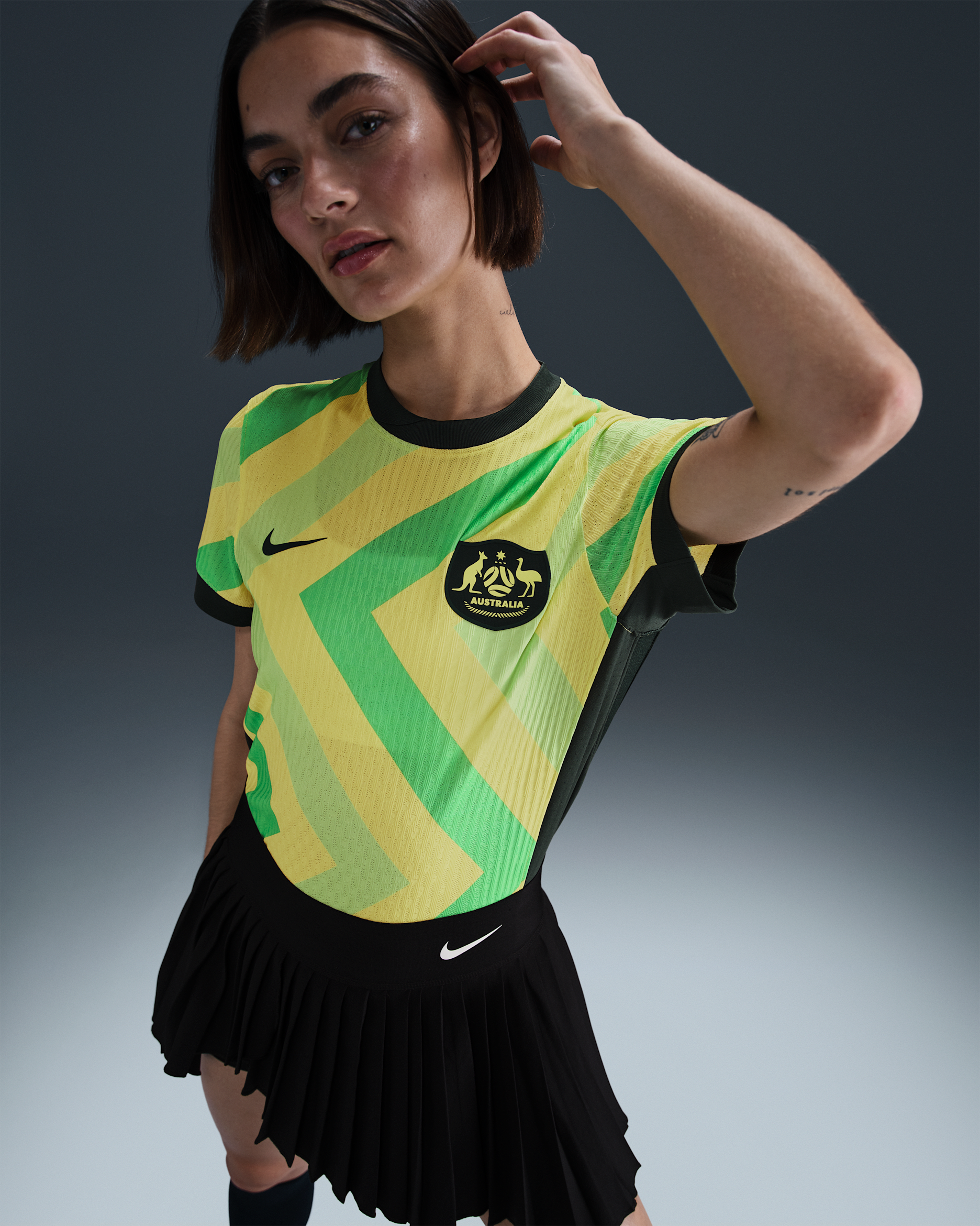 Autentický dámský zápasový/domácí fotbalový dres Nike Dri-FIT ADV Austrálie 2025/26 - Light Voltage Yellow Ii/Pro Green/Pro Green/Pro Green