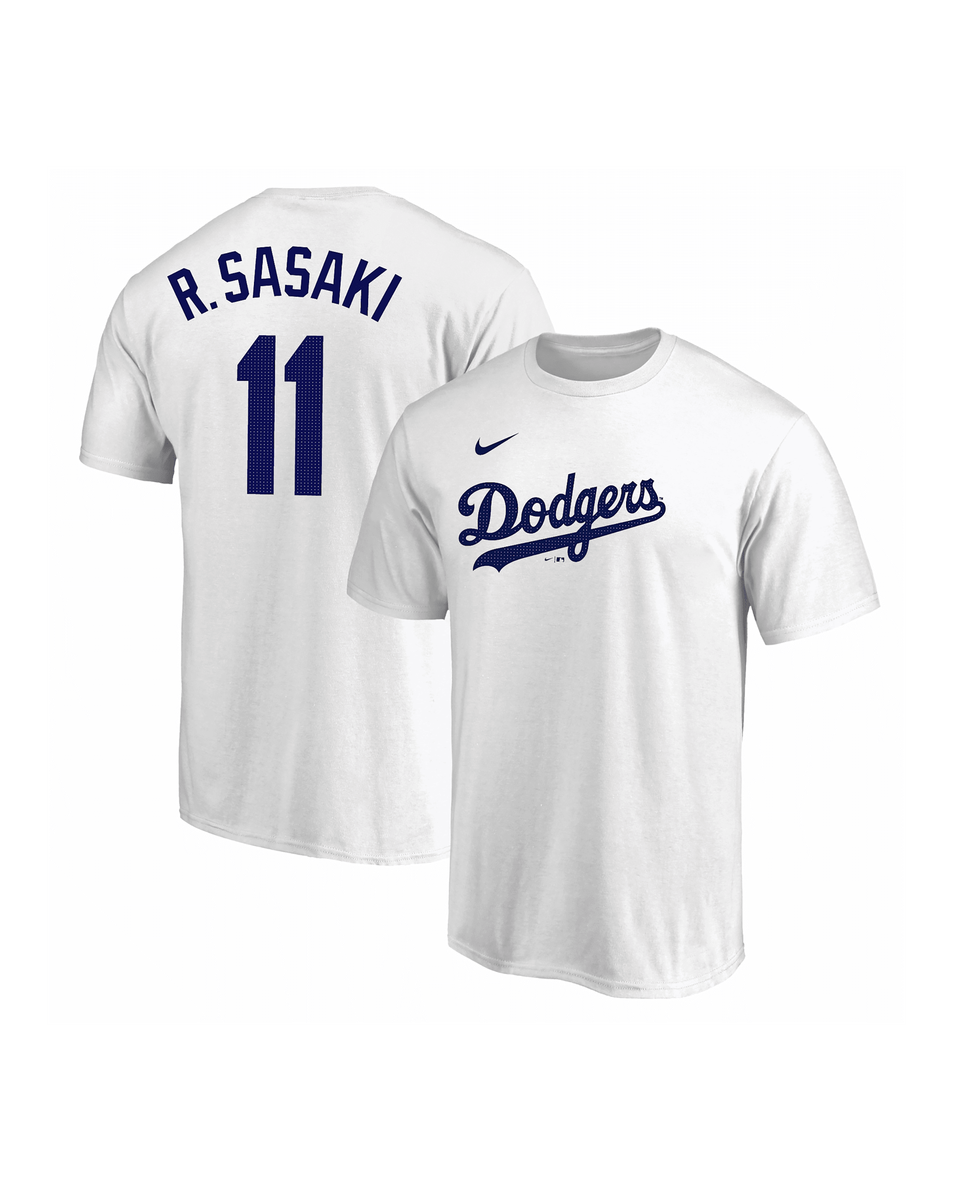 佐々木 朗希 ロサンゼルス ドジャース メンズ ナイキ MLB Tシャツ - ホワイト