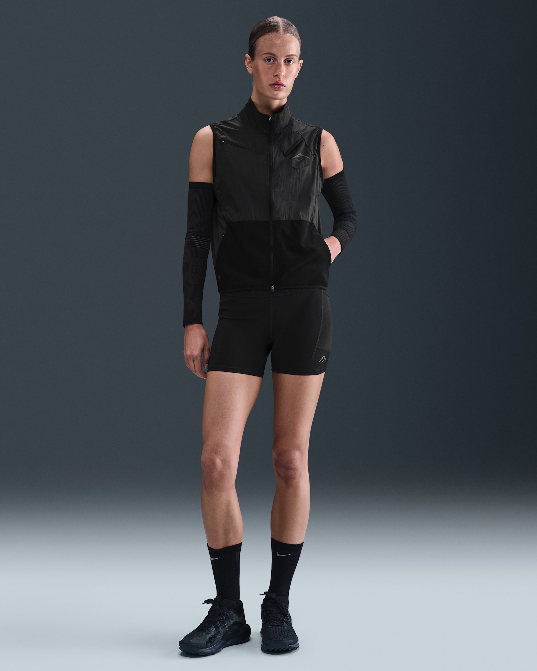 Nike Trail Women's Dri-FIT High-Waisted 10cm (approx.) Tight Running Shorts - Black/Black