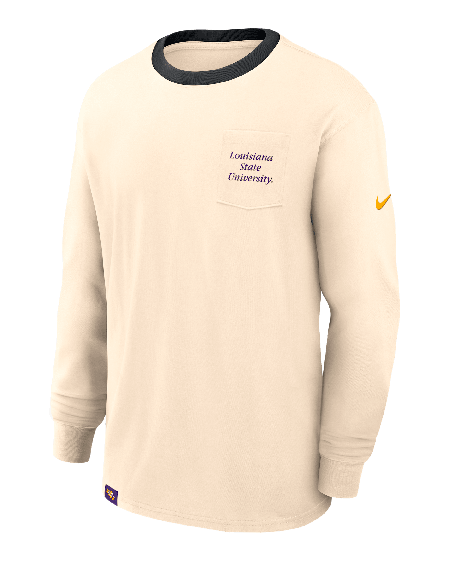 LSU Athletic Prep Max90 Pocket Logo Men's Nike College Long-Sleeve T-Shirt - Natural