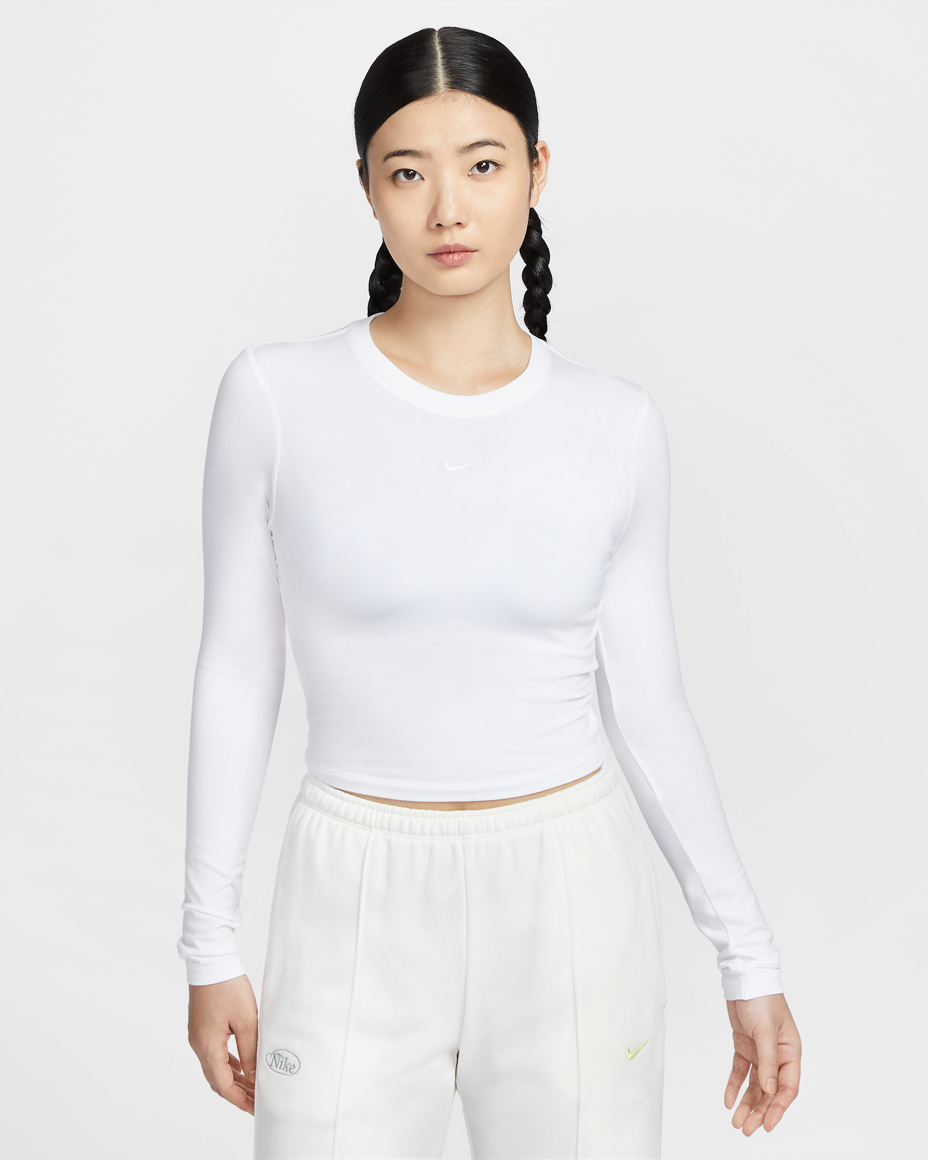 Nike Sportswear Chill Knit Women's Slim Long-Sleeve Cropped Top - White/White