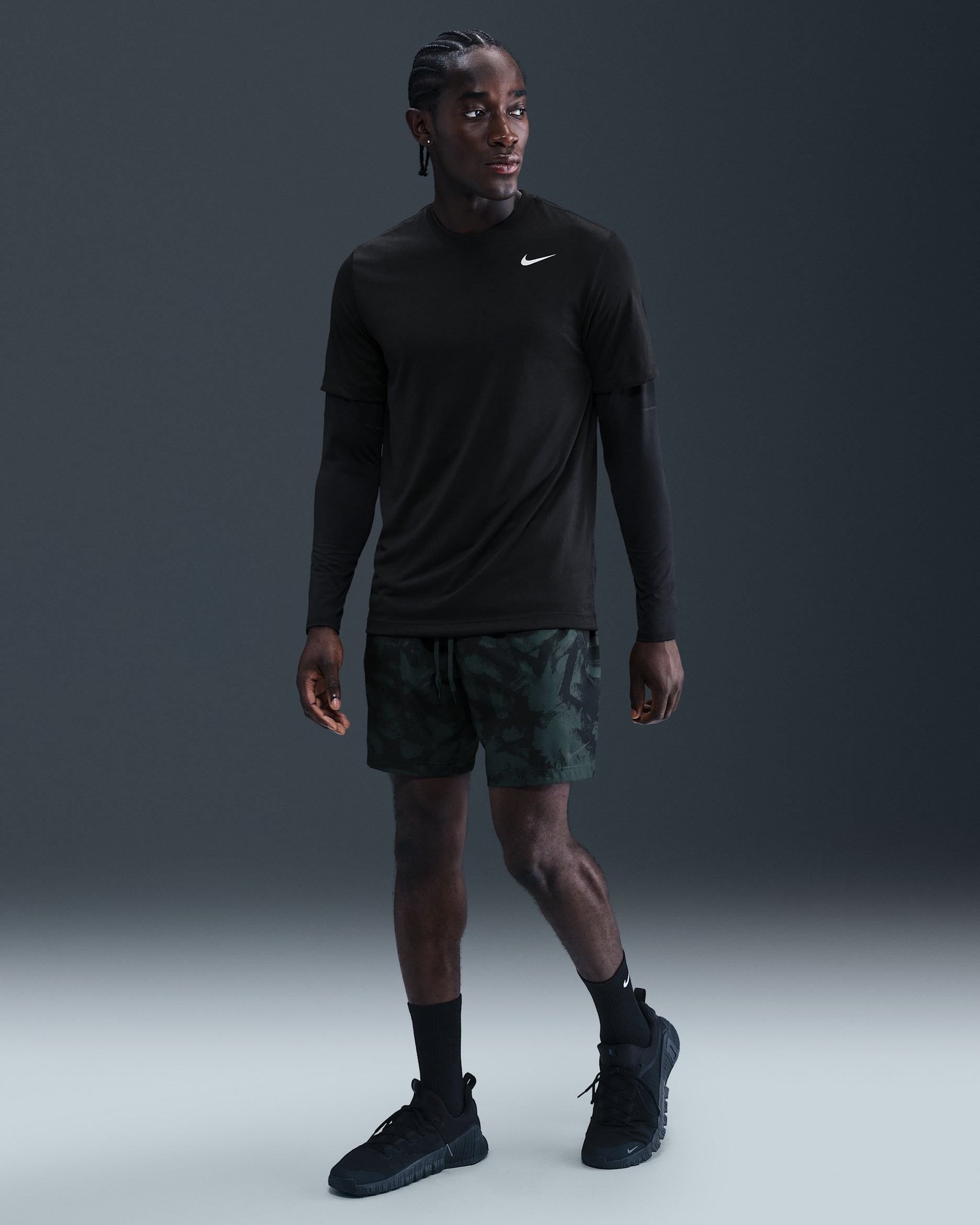 Pánské 18cm univerzální kraťasy Nike Form Dri-FIT bez podšívky - Seaweed/Černá