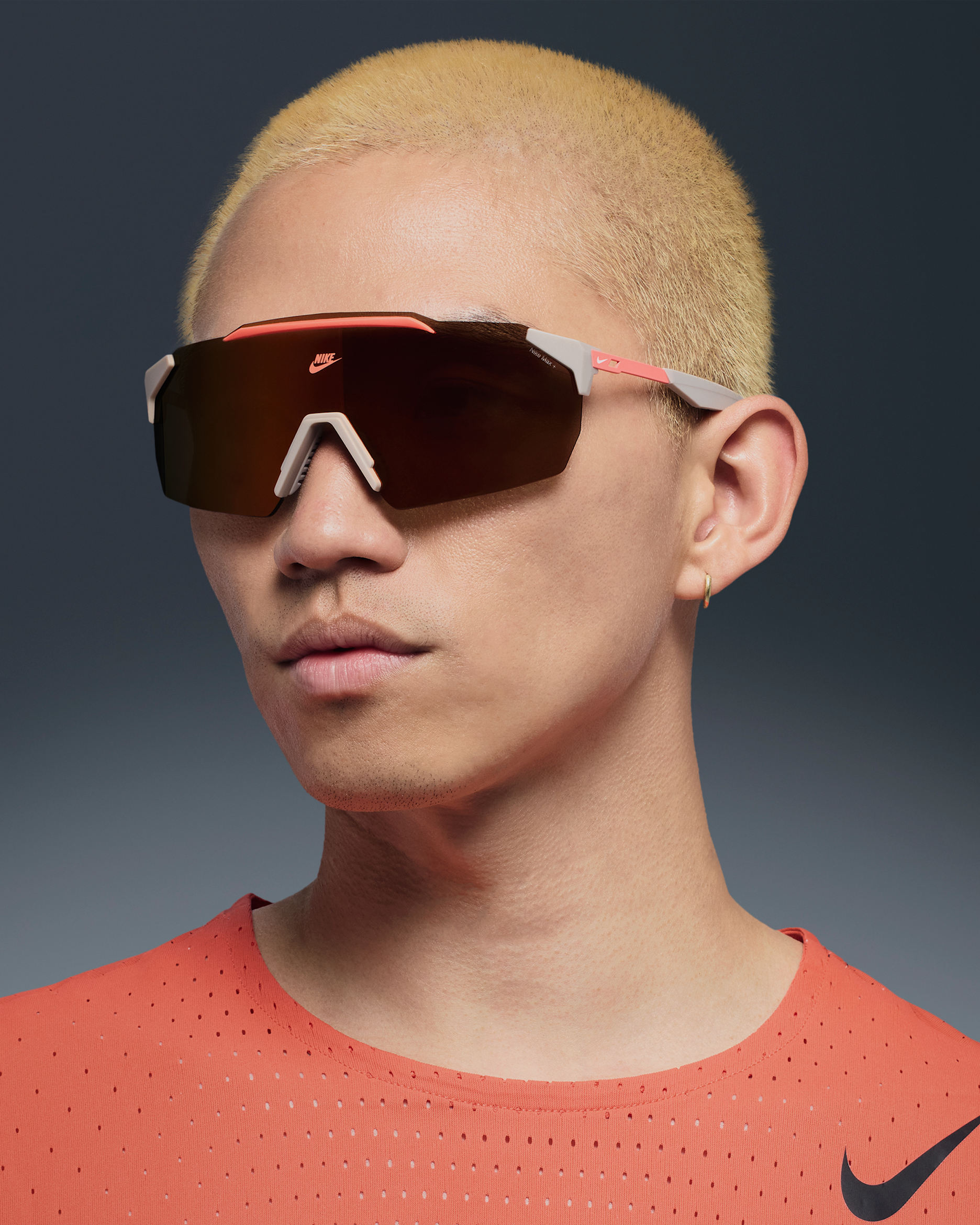 Nike Limitless Shield Mirrored Sunglasses - College Grey/Orange