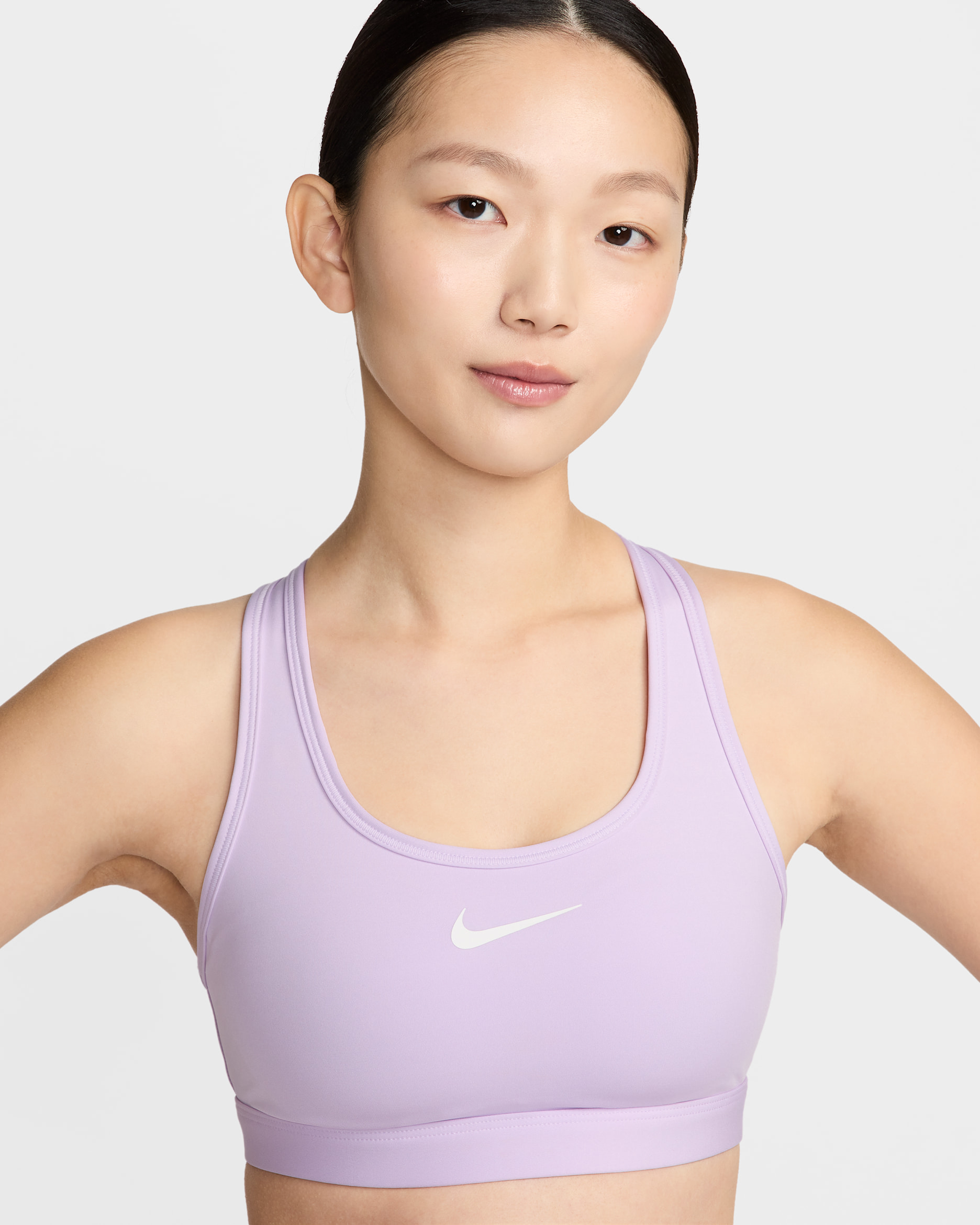 Nike Swoosh Medium-Support Women's Padded Sports Bra - Violet Mist/White