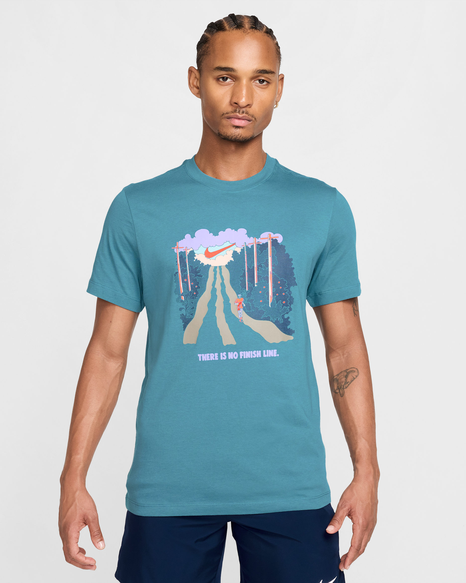 Playera de correr para hombre Nike - Azul humeante