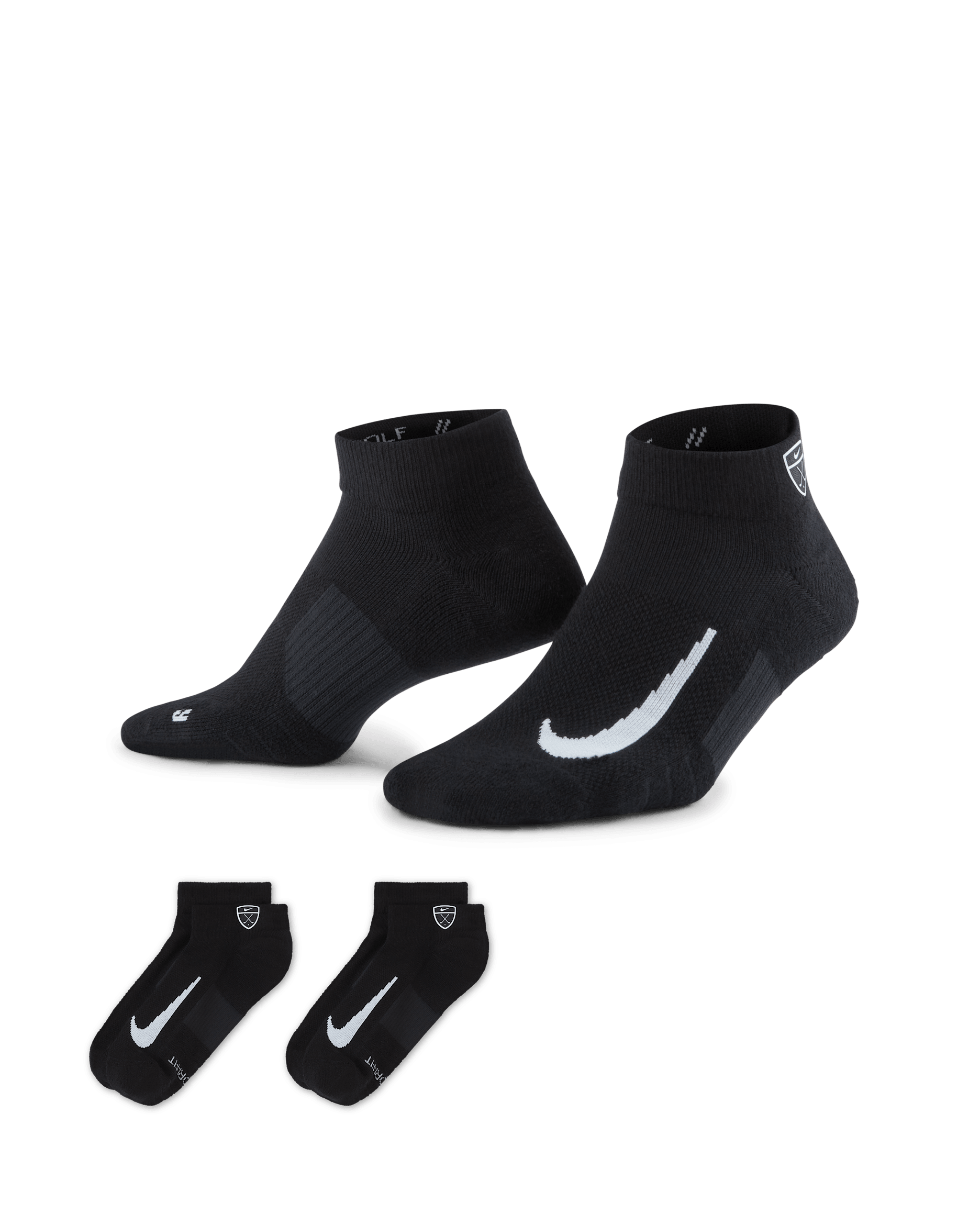 Calcetines cortos de golf Nike Multiplier Low (2 pares) - Negro/Blanco