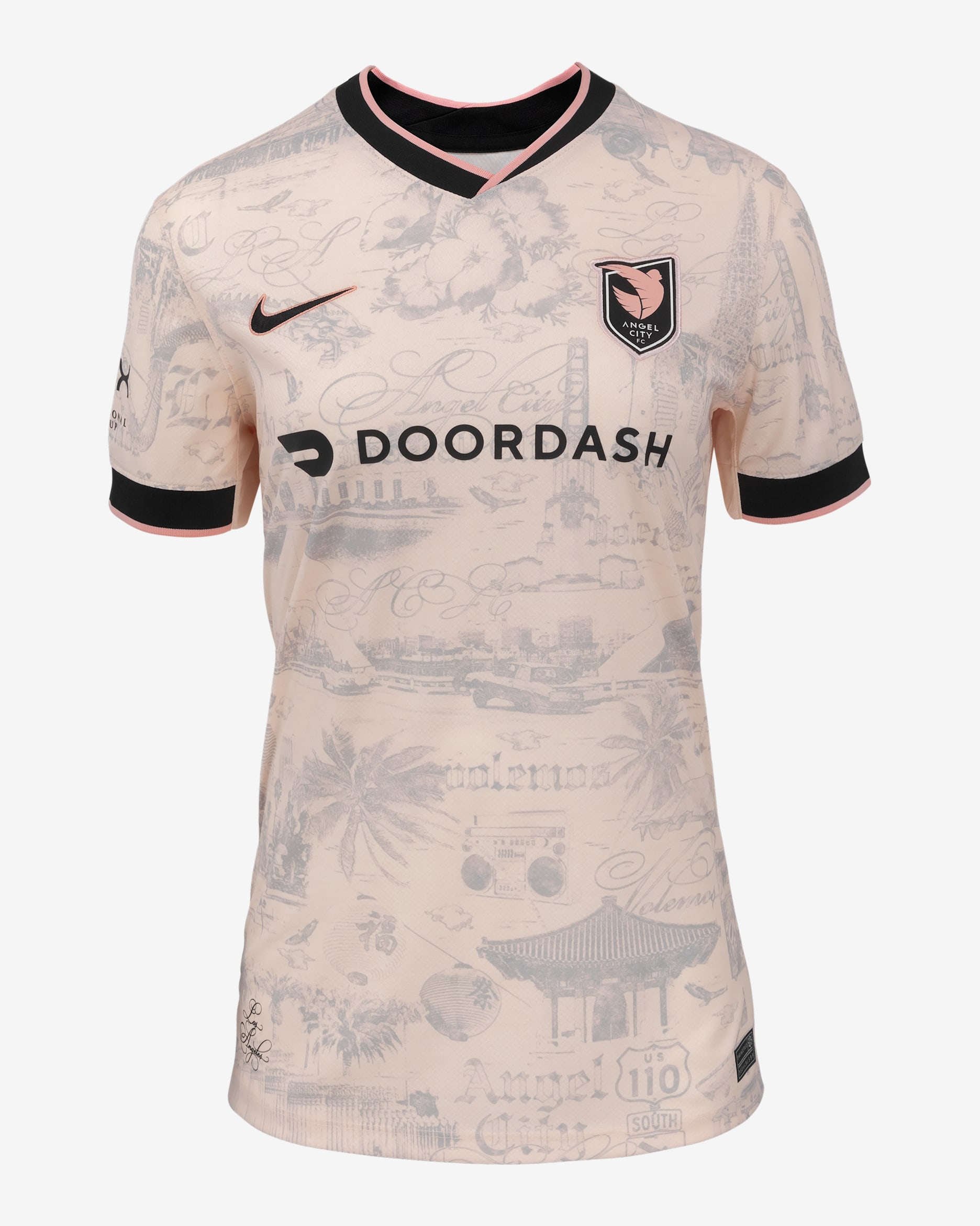 Jersey Nike Dri-FIT de la NWSL tipo réplica para mujer Christen Press Angel City FC visitante 2025 Stadium - Rosa suave claro/Gris atmósfera
