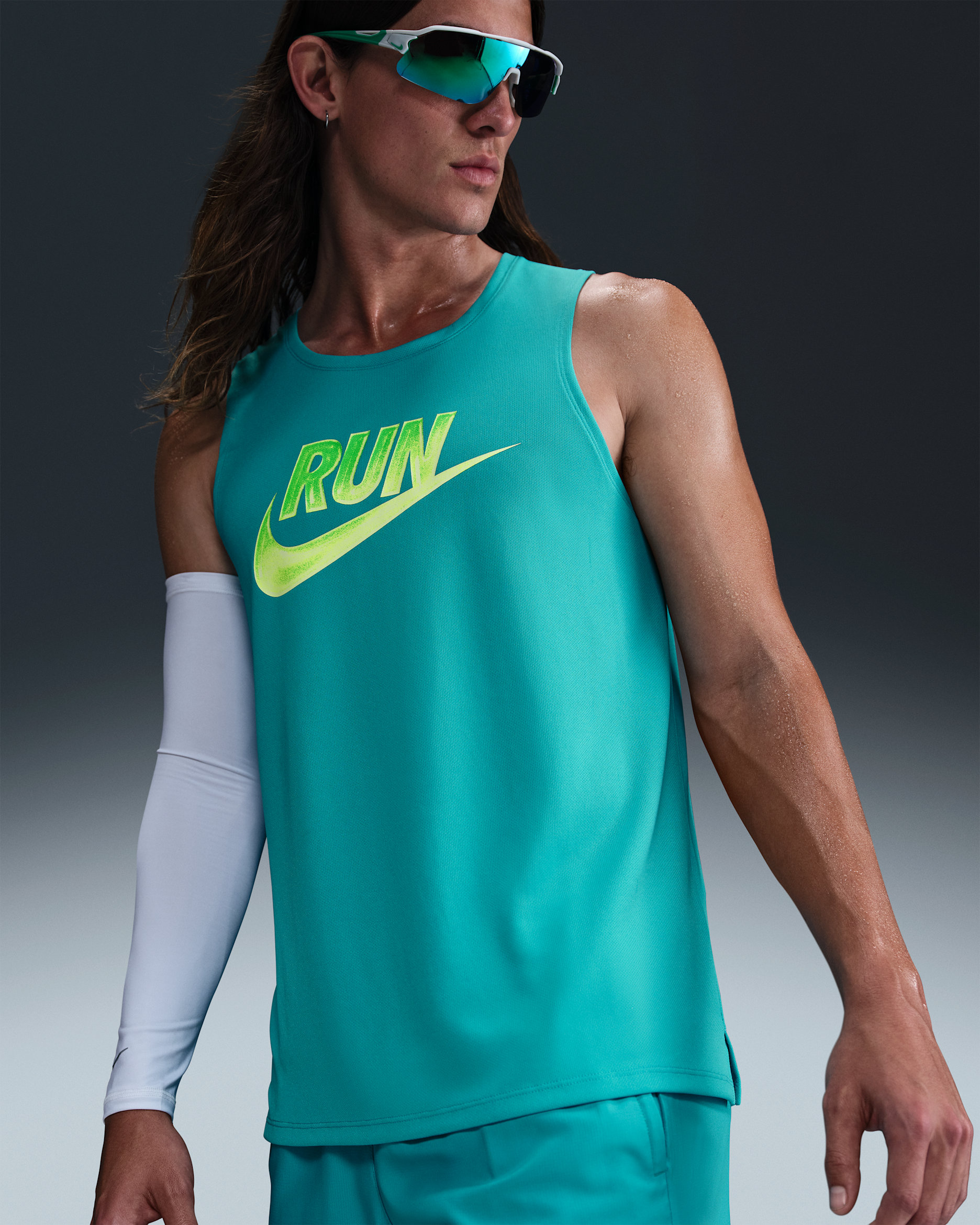 Camiseta de tirantes de correr Dri-FIT para hombre Nike Miler Run Energy - Cactus empolvado