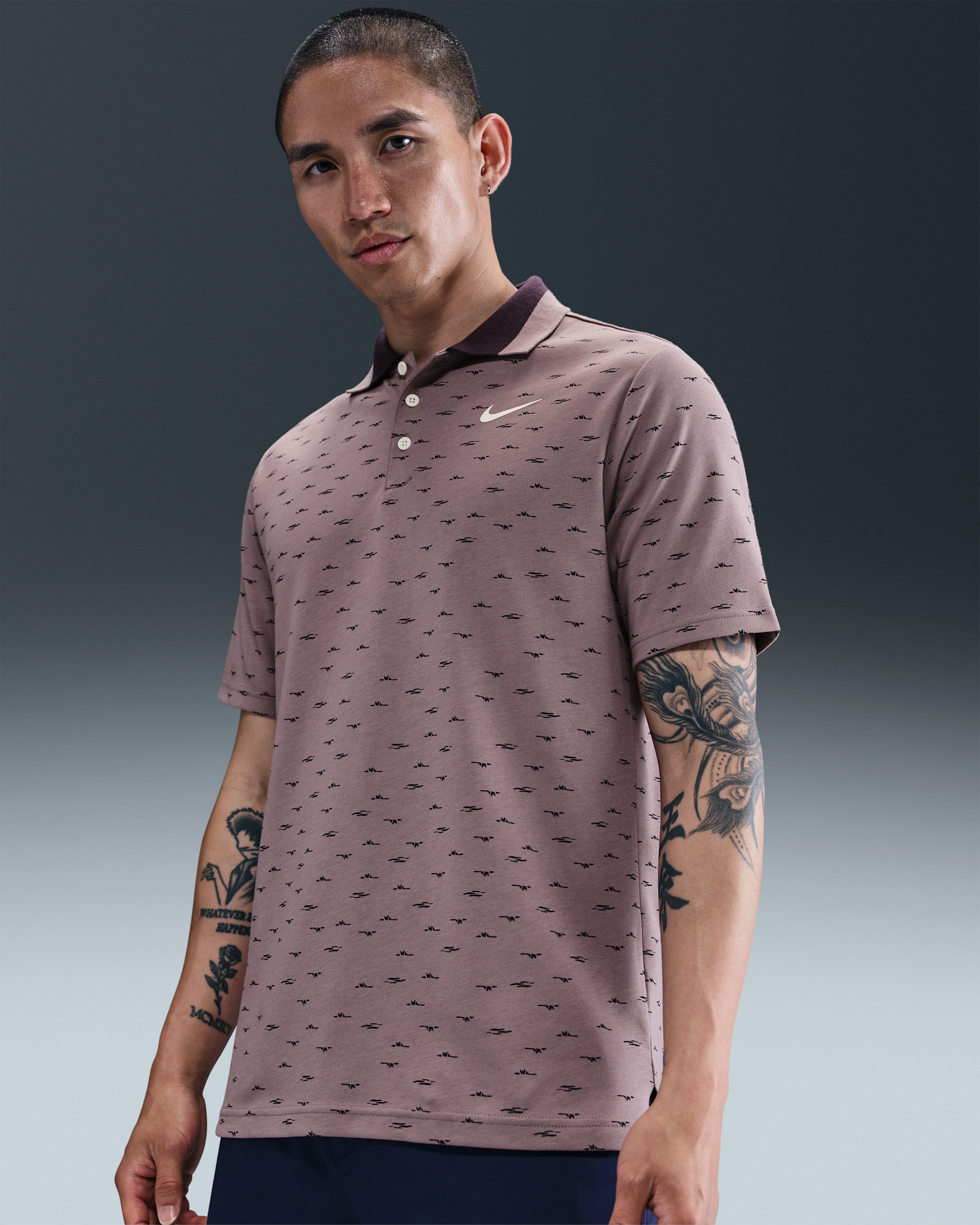 나이키 투어 남성 드라이 핏 골프 폴로 - 토프 그레이/페일 아이보리