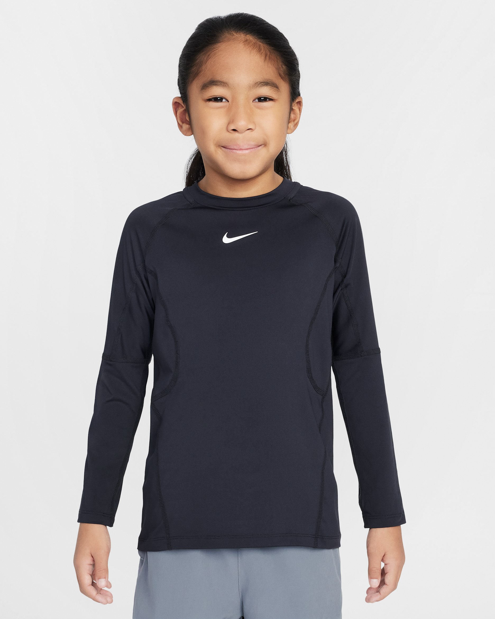 Nike Little Kids' Dri-FIT Pro Long Sleeve Top - Black