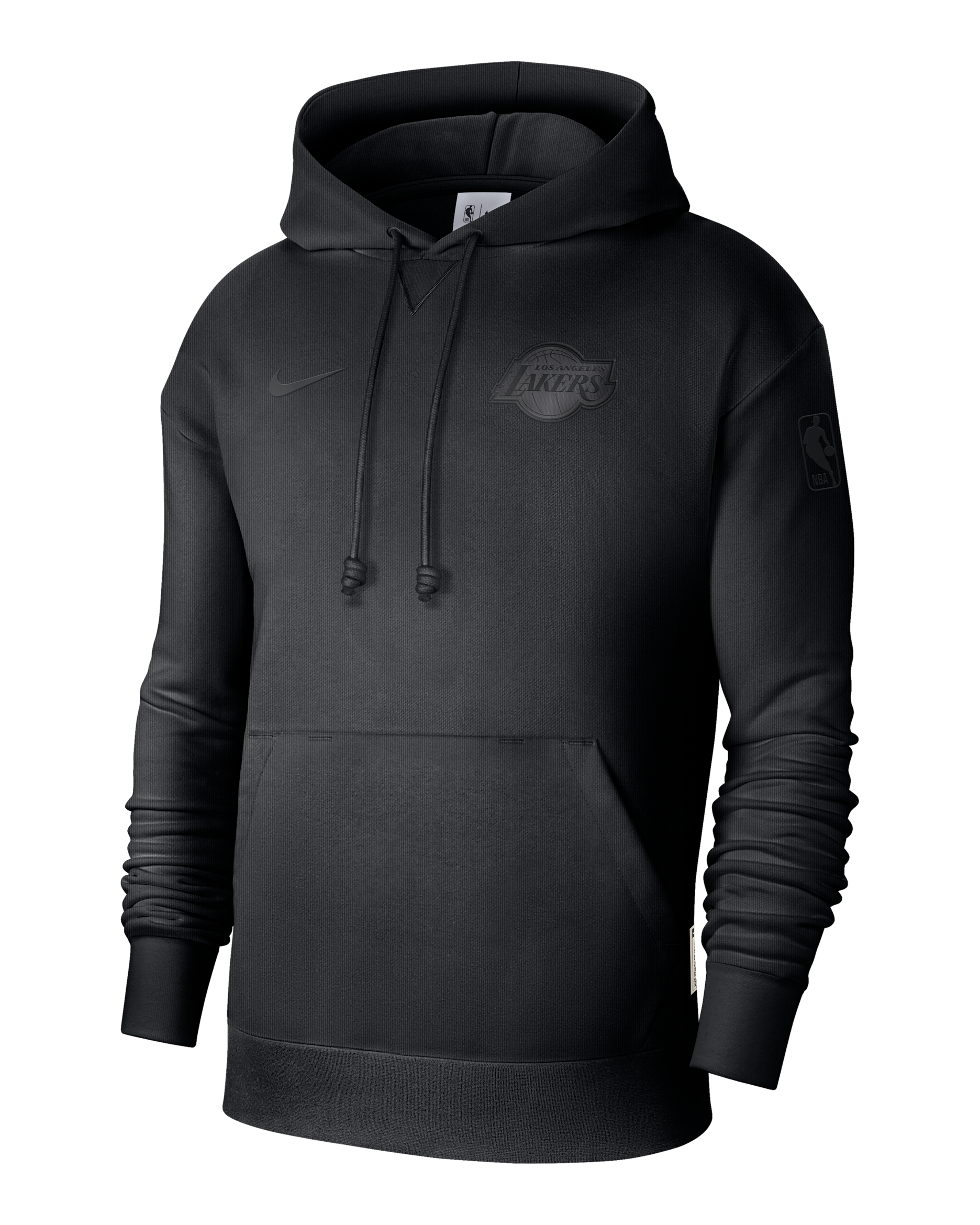 Los Angeles Lakers Standard Issue Men's Nike Dri-FIT Basketball Pullover Hoodie - Black/Black