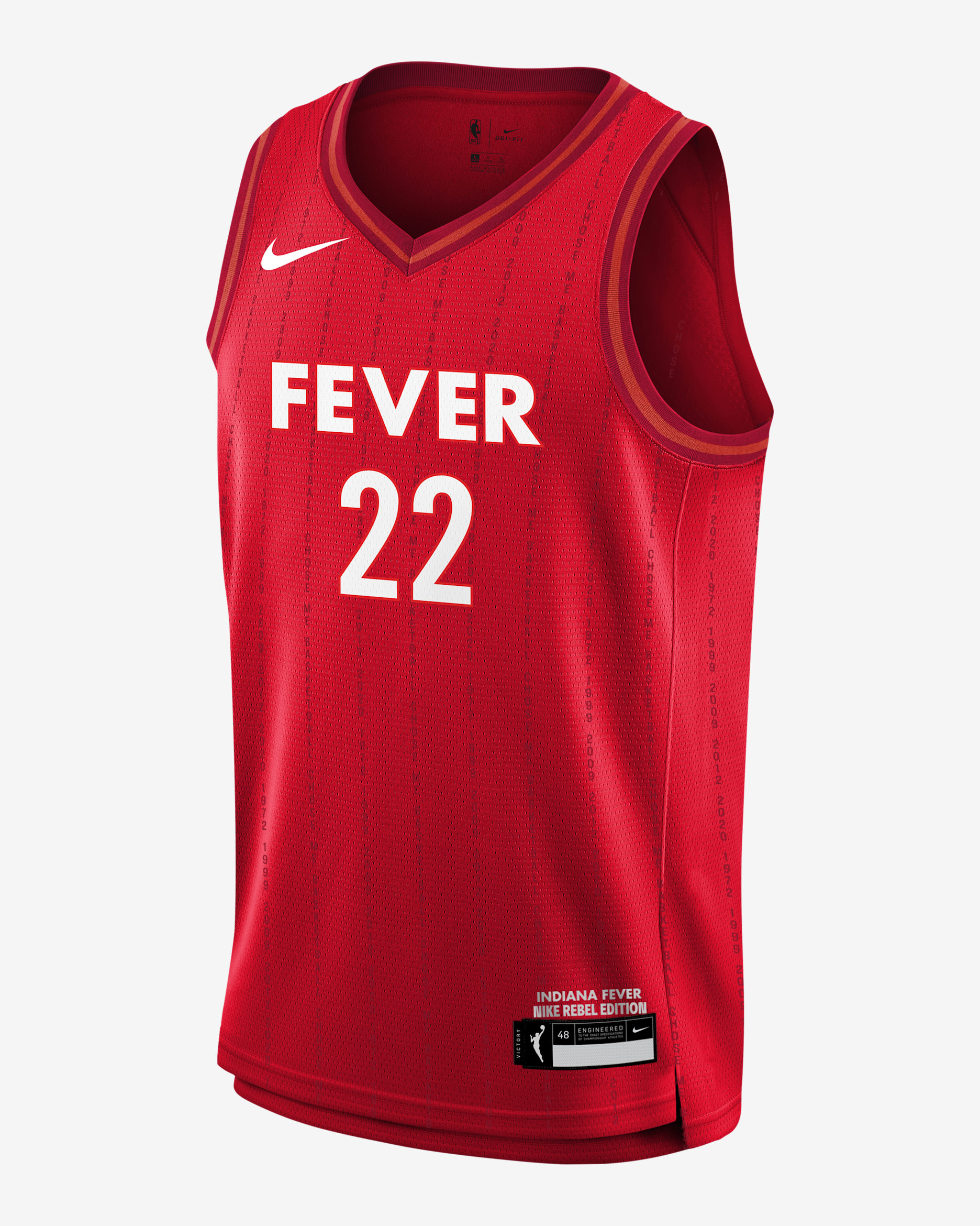 Jersey Nike de la WNBA Swingman para niños talla grande de Caitlin Clark de los Indiana Fever Rebel Edition - Rojo/Blanco