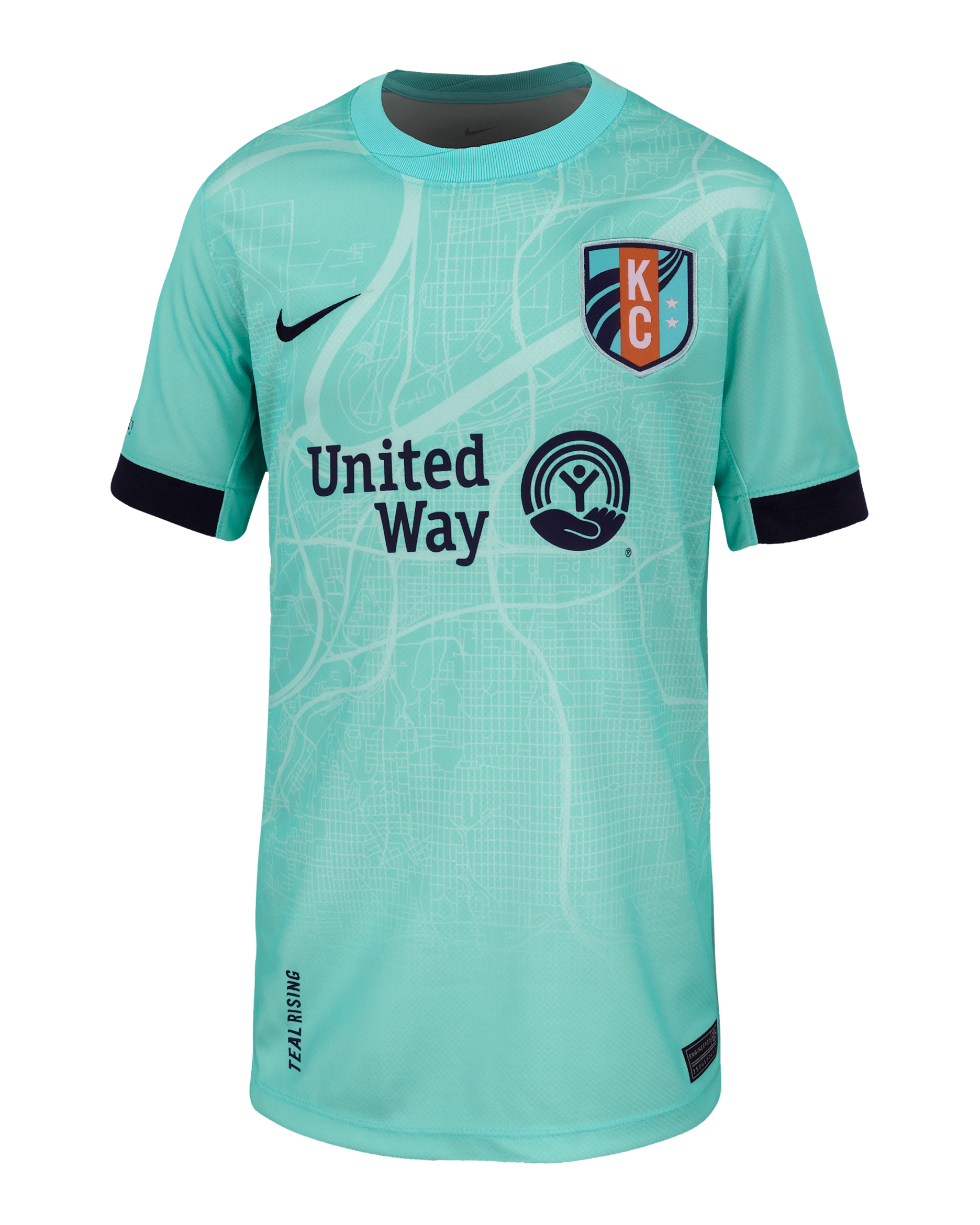 KC Current 2025 Stadium Away Big Kids' Nike Dri-FIT NWSL Replica Jersey - Hyper Turquoise/Hyper Turquoise