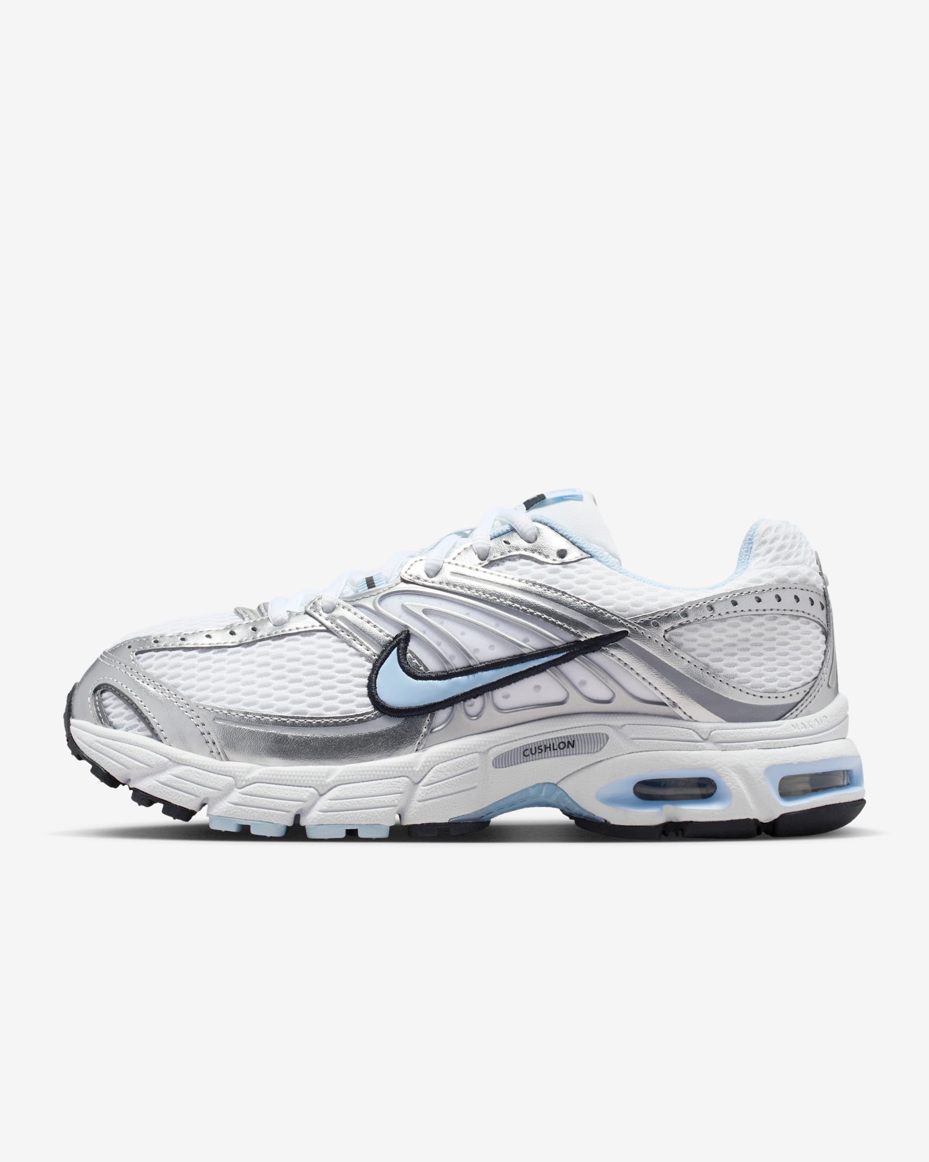 Yansıtıcı Vurgulara Sahip Nike Air Max Moto 2K Kadın Ayakkabısı - Beyaz/Metallic Silver/Siyah/Hydrogen Blue