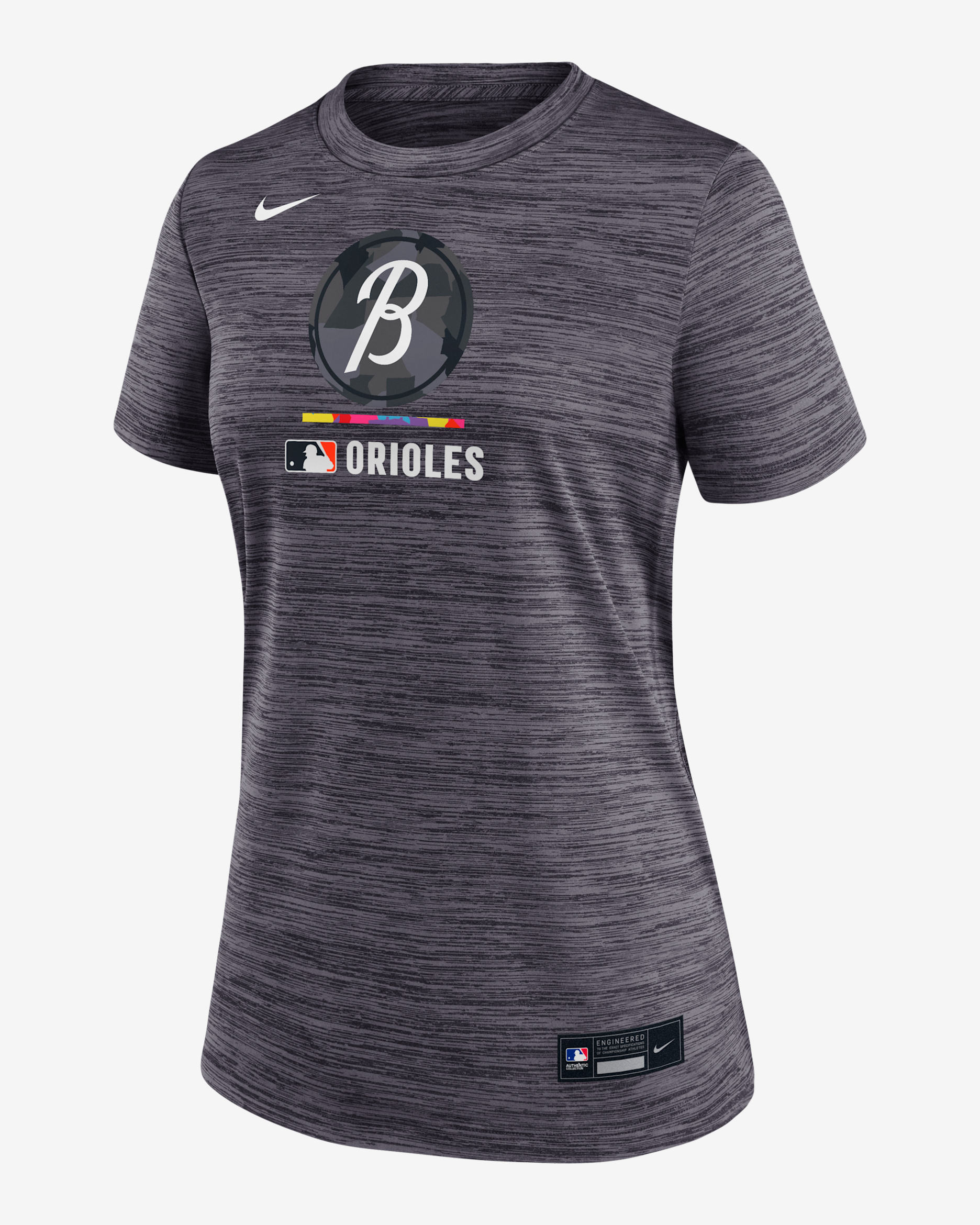 Playera Nike Dri-FIT de la MLB para mujer Baltimore Orioles Authentic Collection City Connect Velocity - Negro