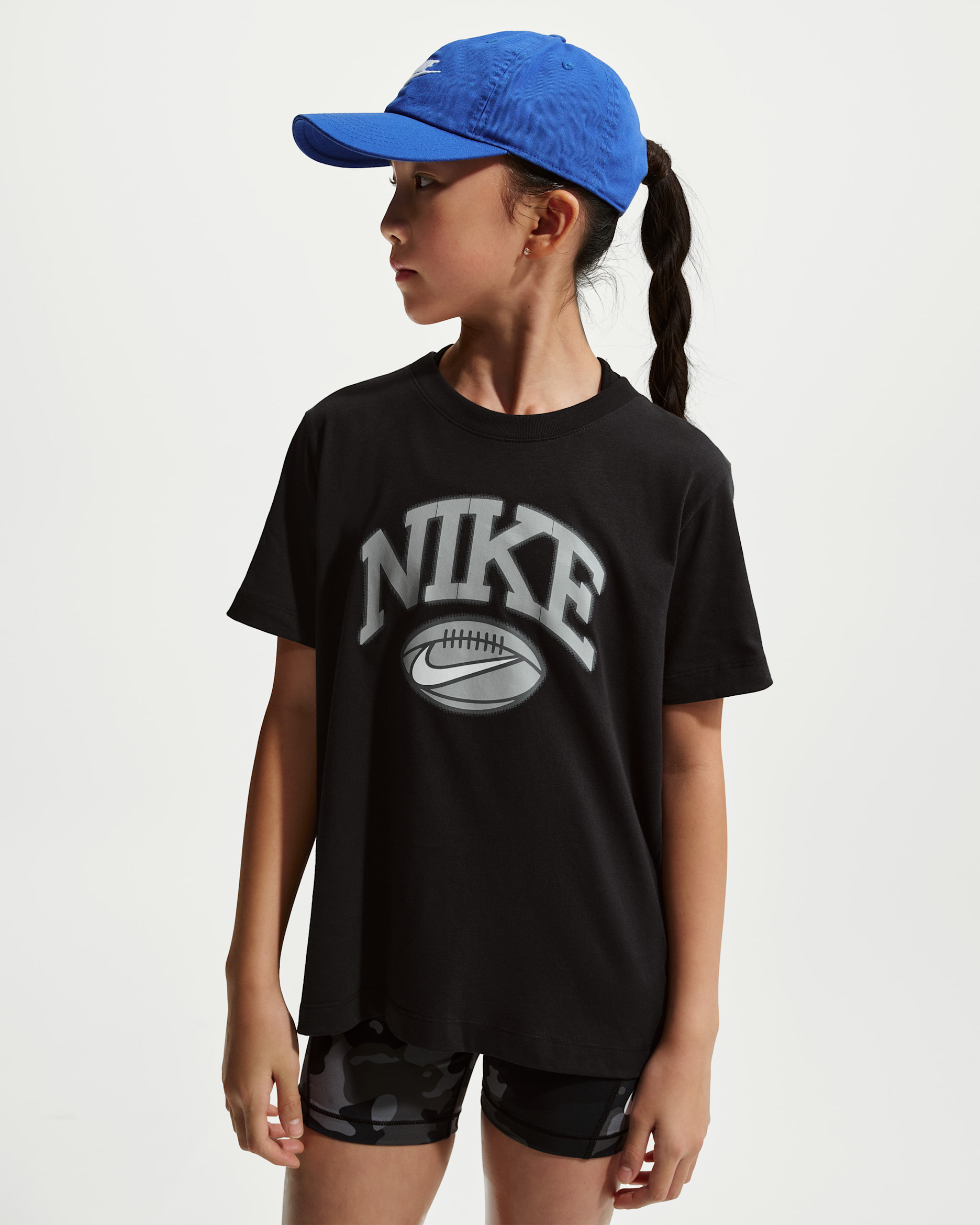 Playera de fútbol para niños talla grande Nike - Negro