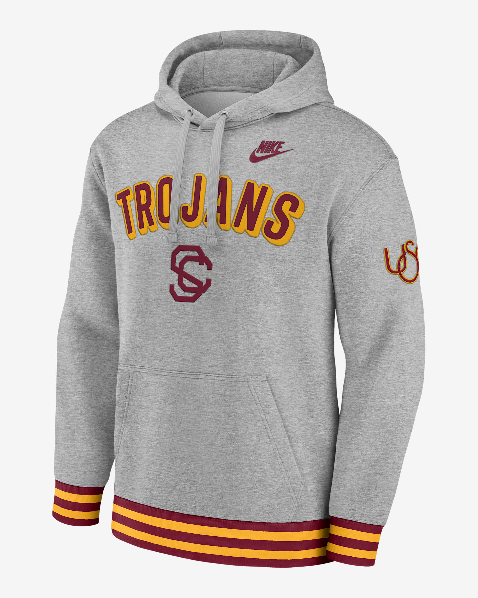 USC Legacy Retro Men’s Nike College Pullover Hoodie - Dark Grey Heather