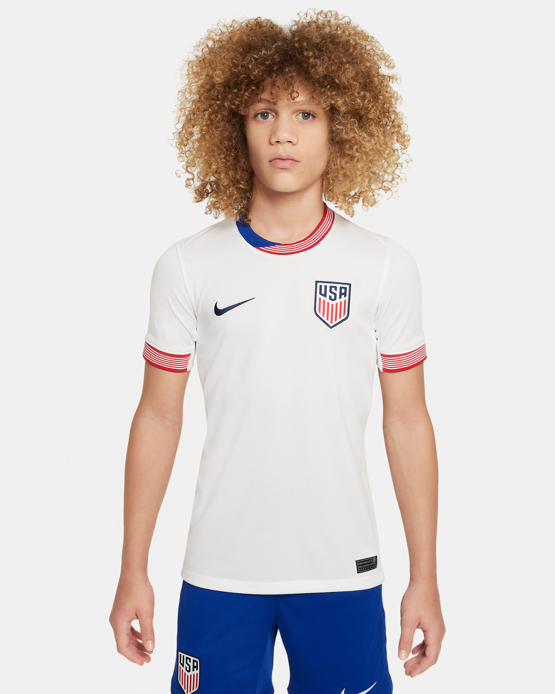USMNT 2024 Stadium Home Big Kids' Nike Dri-FIT Soccer Replica Jersey - White