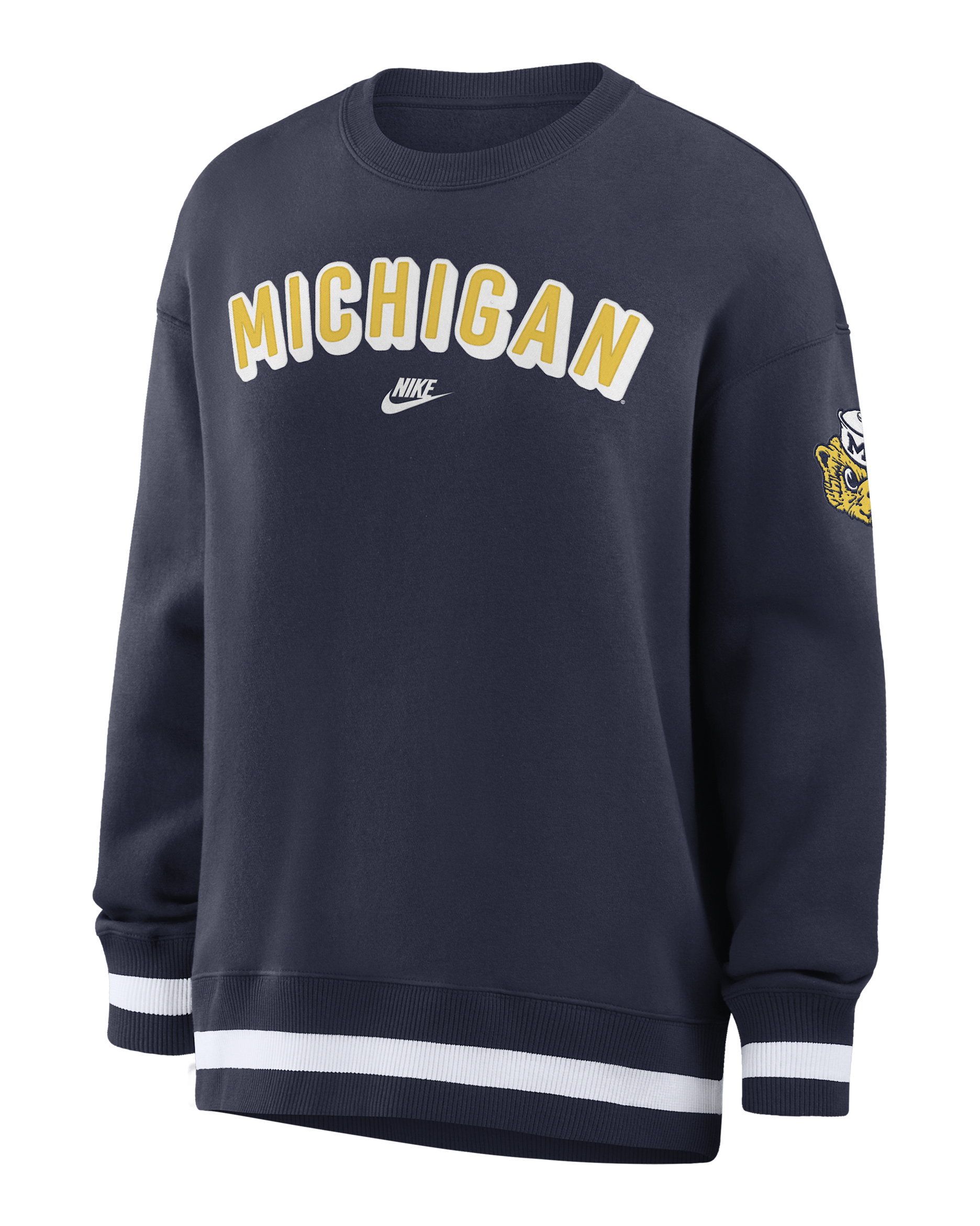 Michigan Legacy Phoenix Women's Nike College Oversized Pullover Crew - College Navy
