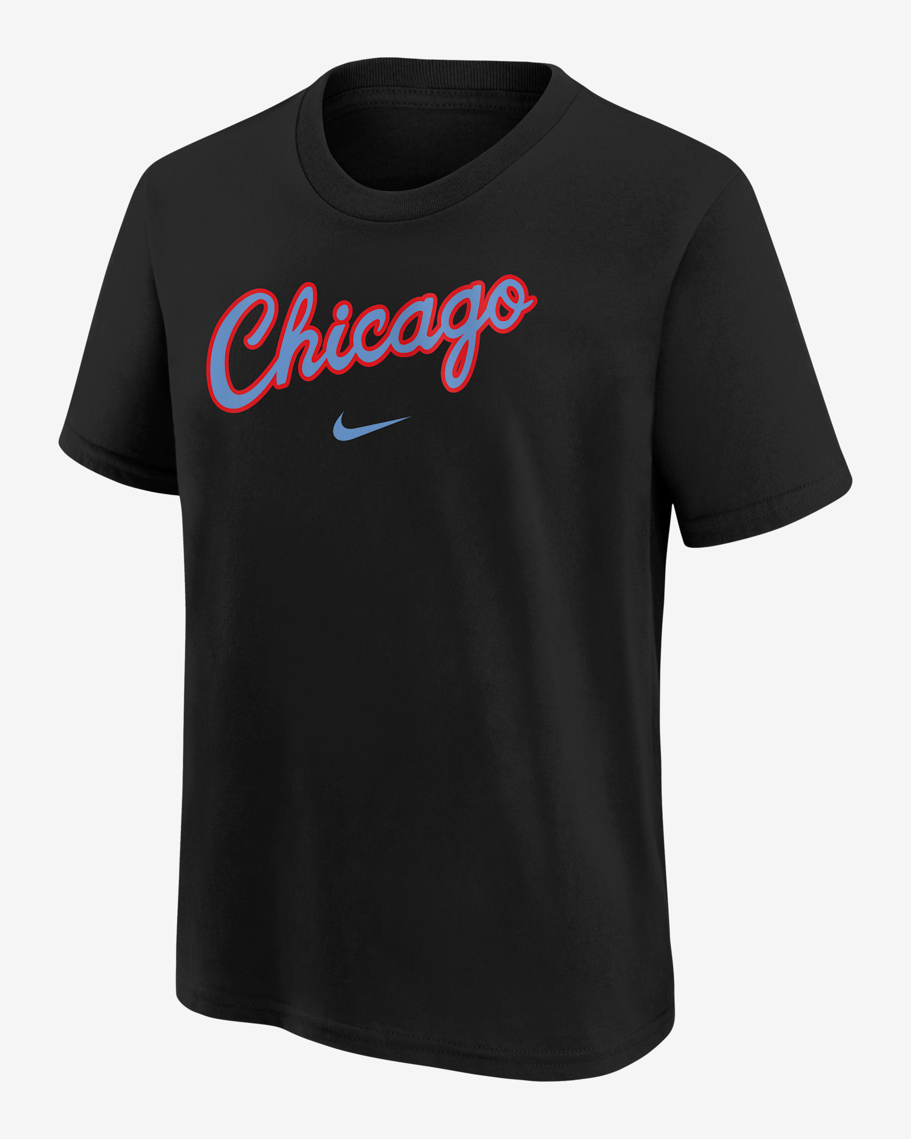 Playera de manga corta para niños talla grande Chicago Bulls Essential City Edition - Negro