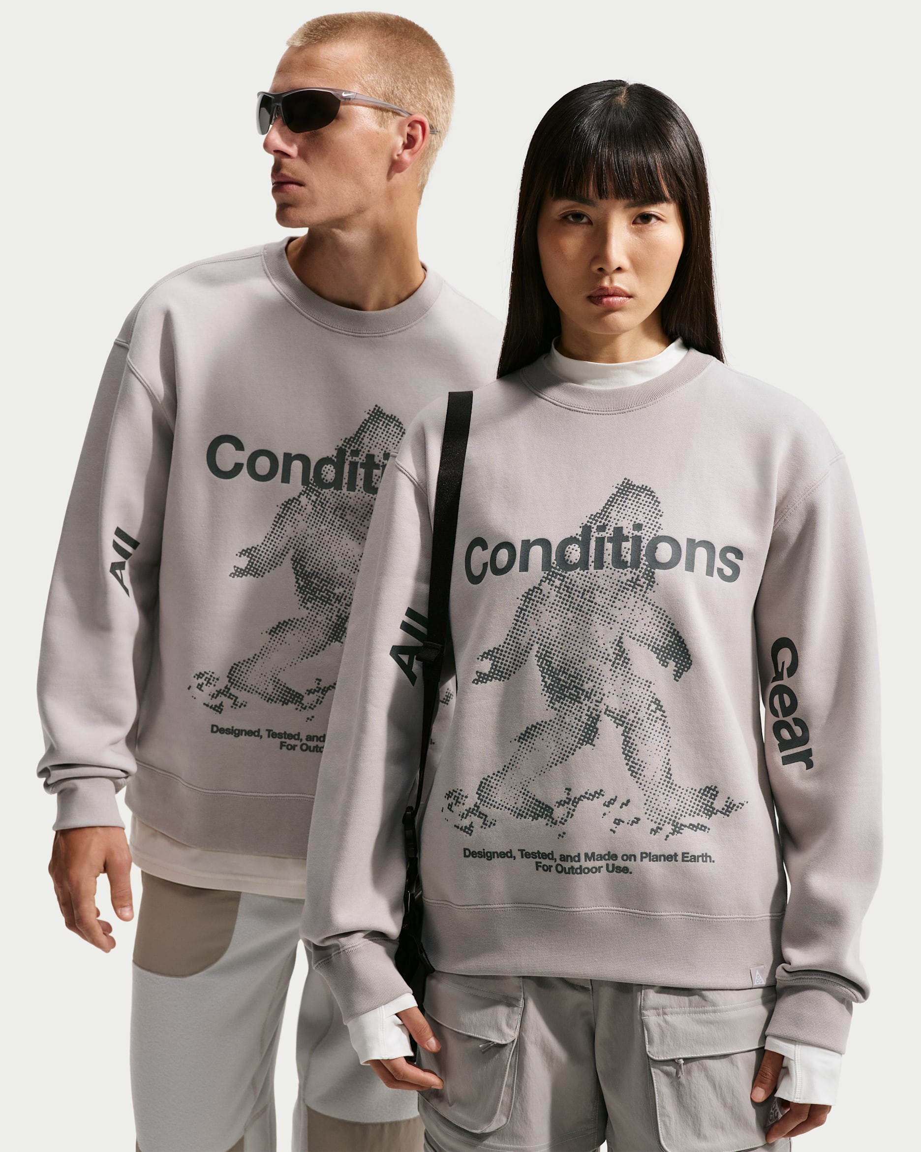 Sudadera de cuello redondo sin cierre Therma-FIT para hombre Nike ACG "Tuff Fleece" - Gris universitario